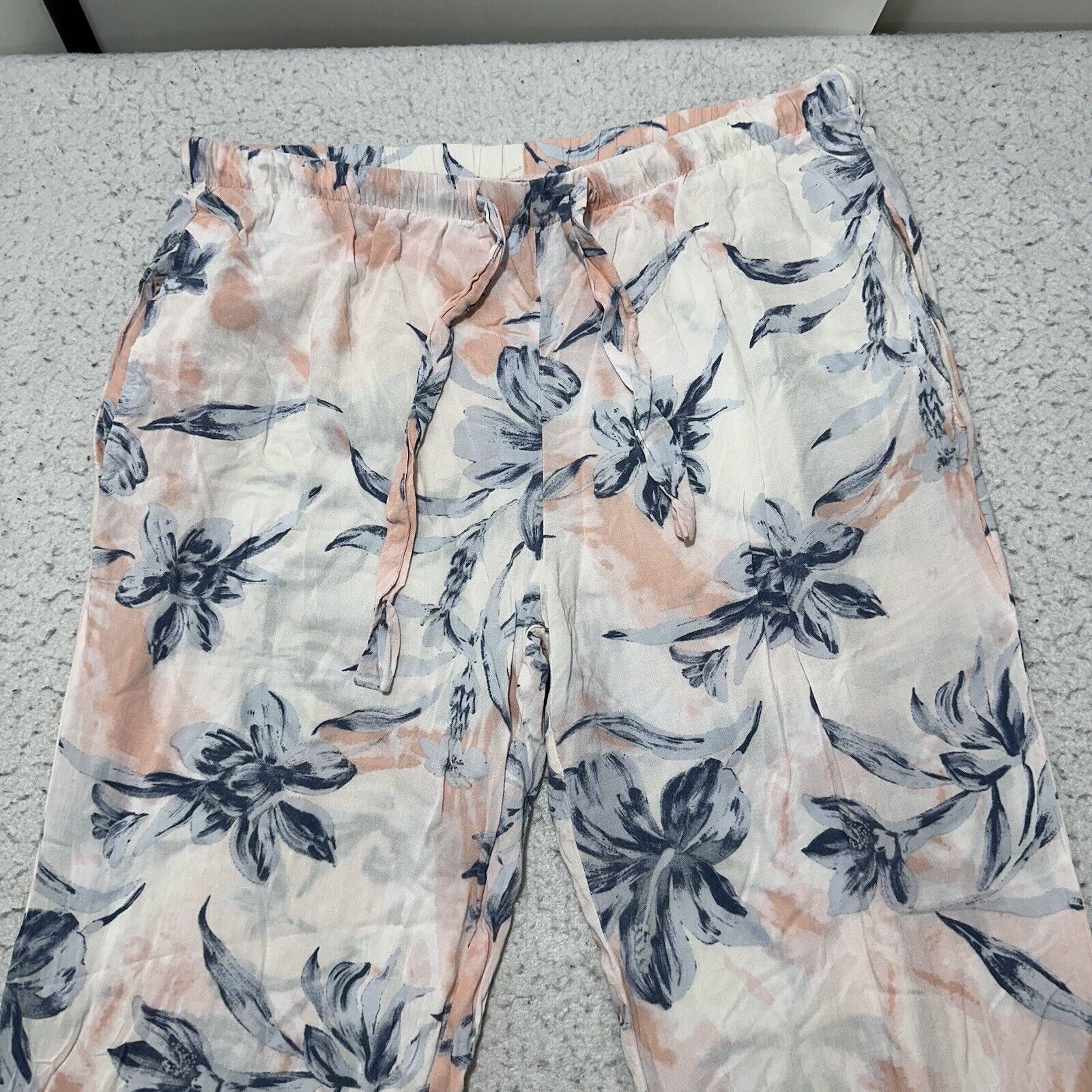 Nordstrom Nordstrom Small Loungewear Pink White Floral Pajama Pants Size ONE SIZE - 2 Thumbnail
