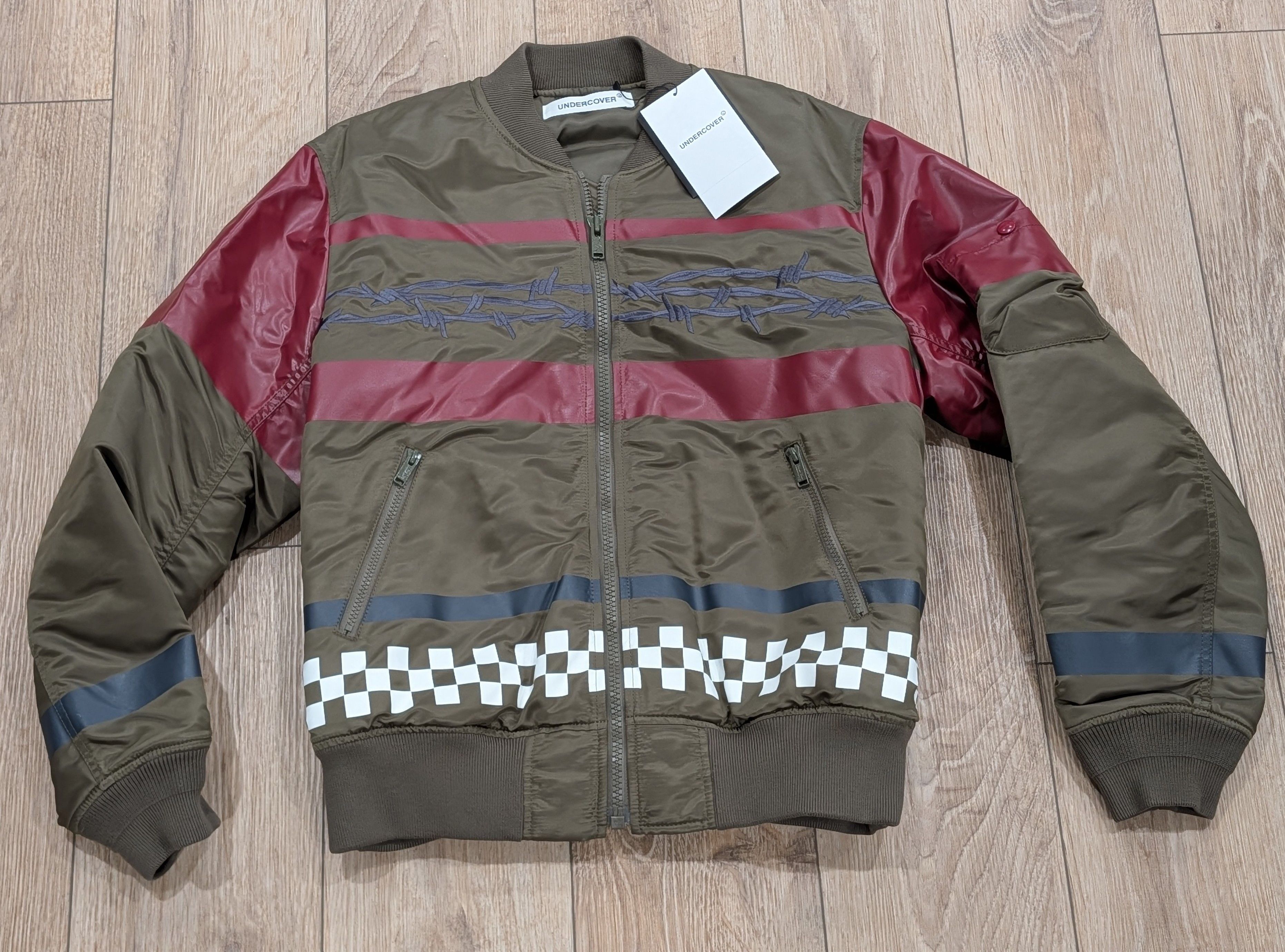Undercover UNDERCOVER Striped Blouson Jacket Khaki/Multi 3 - Large Size US L / EU 52-54 / 3 - 1 Thumbnail