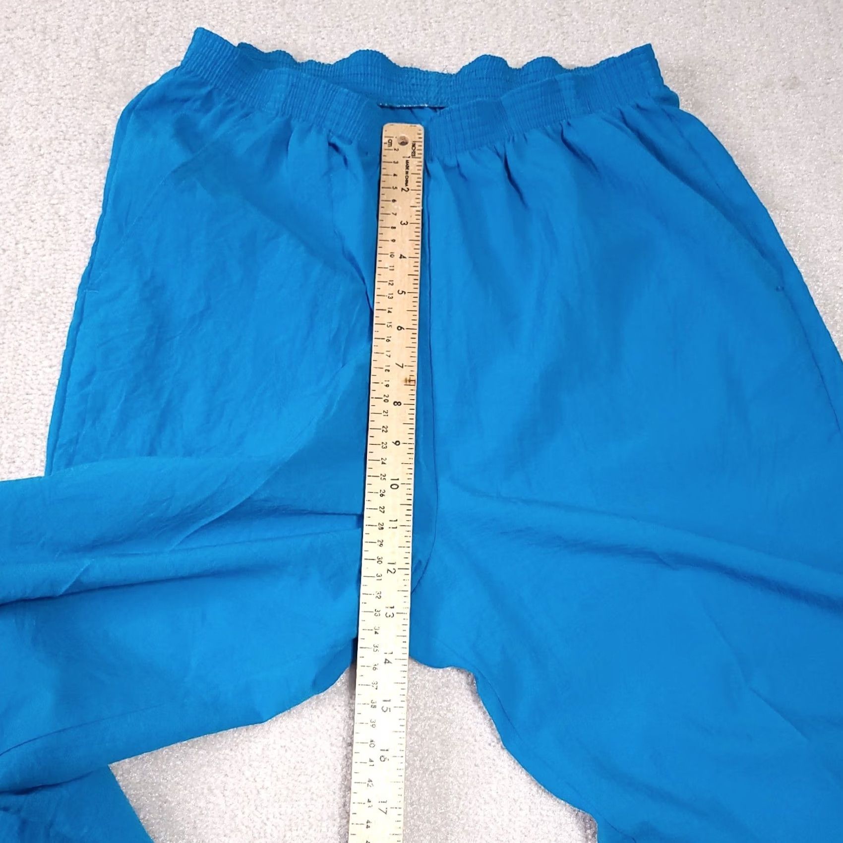 Vintage Vtg 80s Petiva Track Pants Women's Medium Blue Pull On Elastic Waist Pockets USA Size 32" / US 10 / IT 46 - 6 Thumbnail