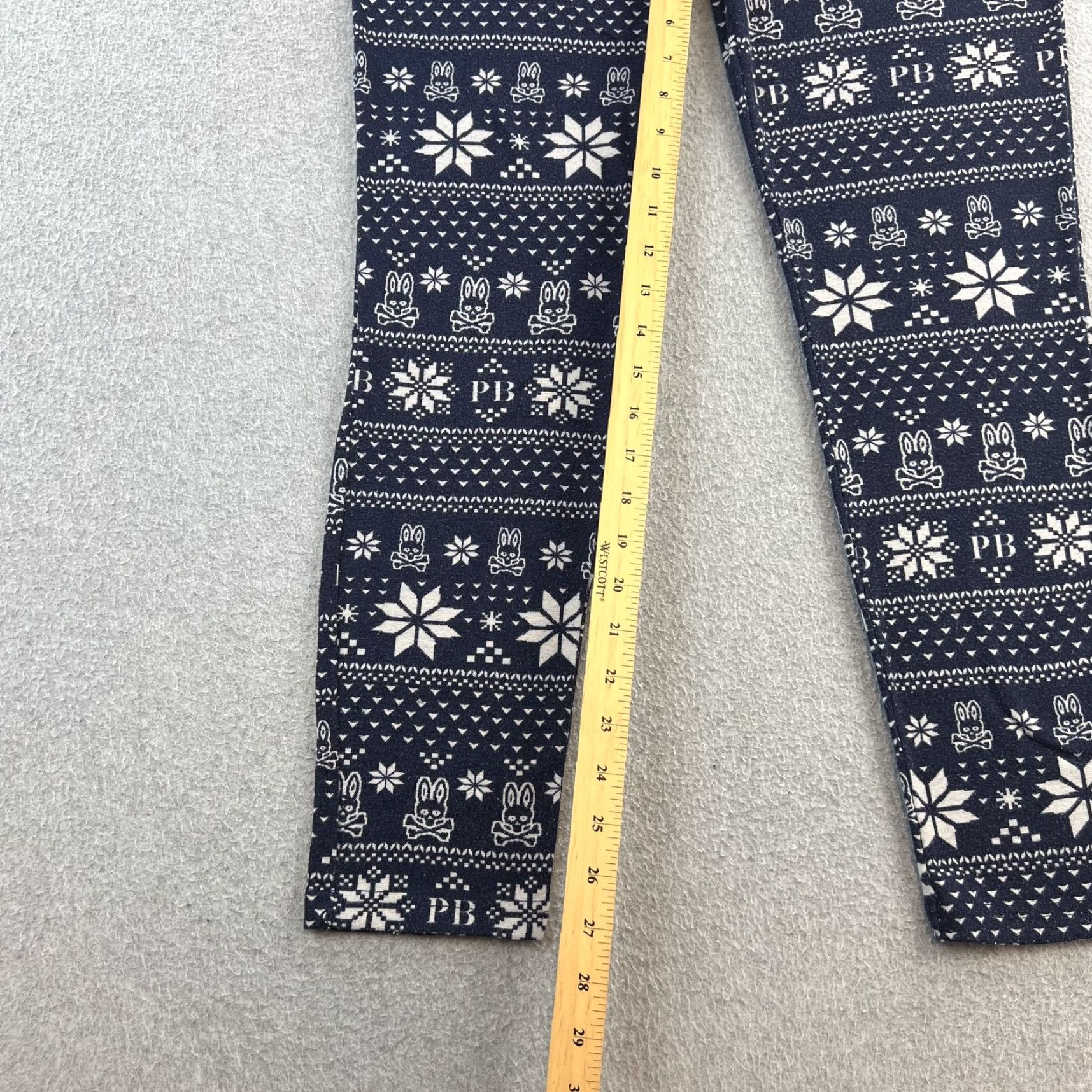 Psycho Bunny Psycho Bunny Pants Mens Medium Blue White Holiday Fair Isle Bunny Lounge Pajama PB Lounge Pants Size US 31 - 3 Thumbnail