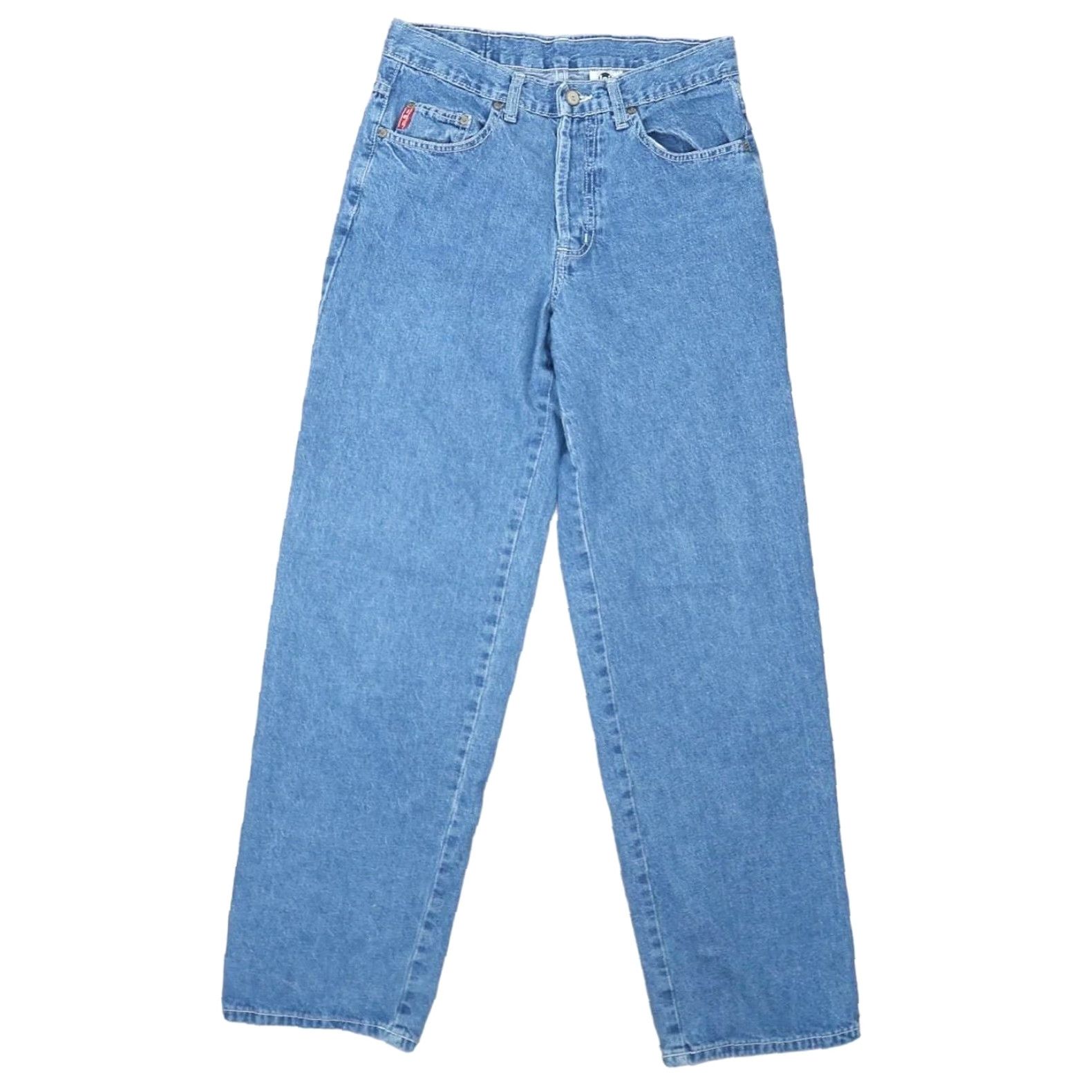 Vintage VINTAGE 90s LEI Denim Jeans Wide Leg Mid Rise Cotton 28x30 Women 7 Grunge Casual Blue Size 28" / US 6 / IT 42 - 2 Thumbnail