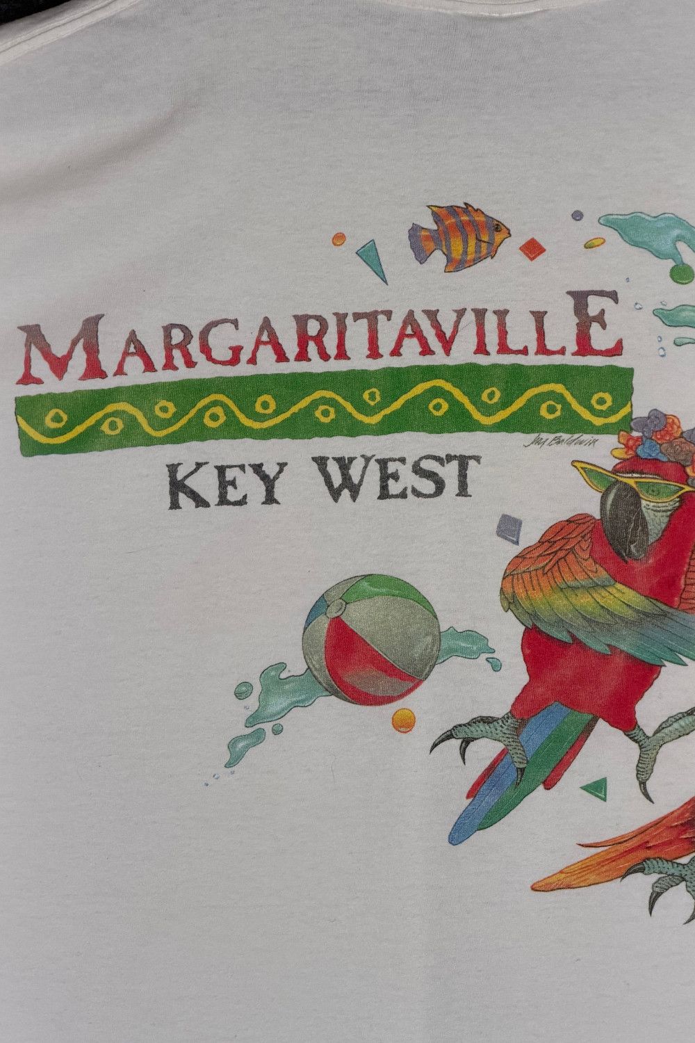Vintage 1990s Jimmy Buffett Margaritaville Key West Conga Line Tee Size US XXL / EU 58 / 5 - 12 Thumbnail