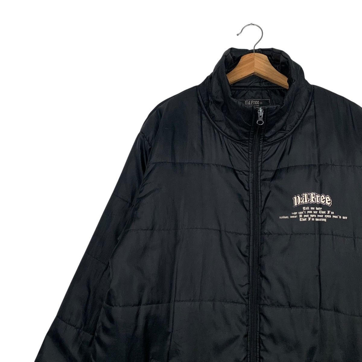 Japanese Brand DJ FREE Big Logo Lightweight Puffer Jacket #2349-C105 Size US L / EU 52-54 / 3 - 8 Thumbnail