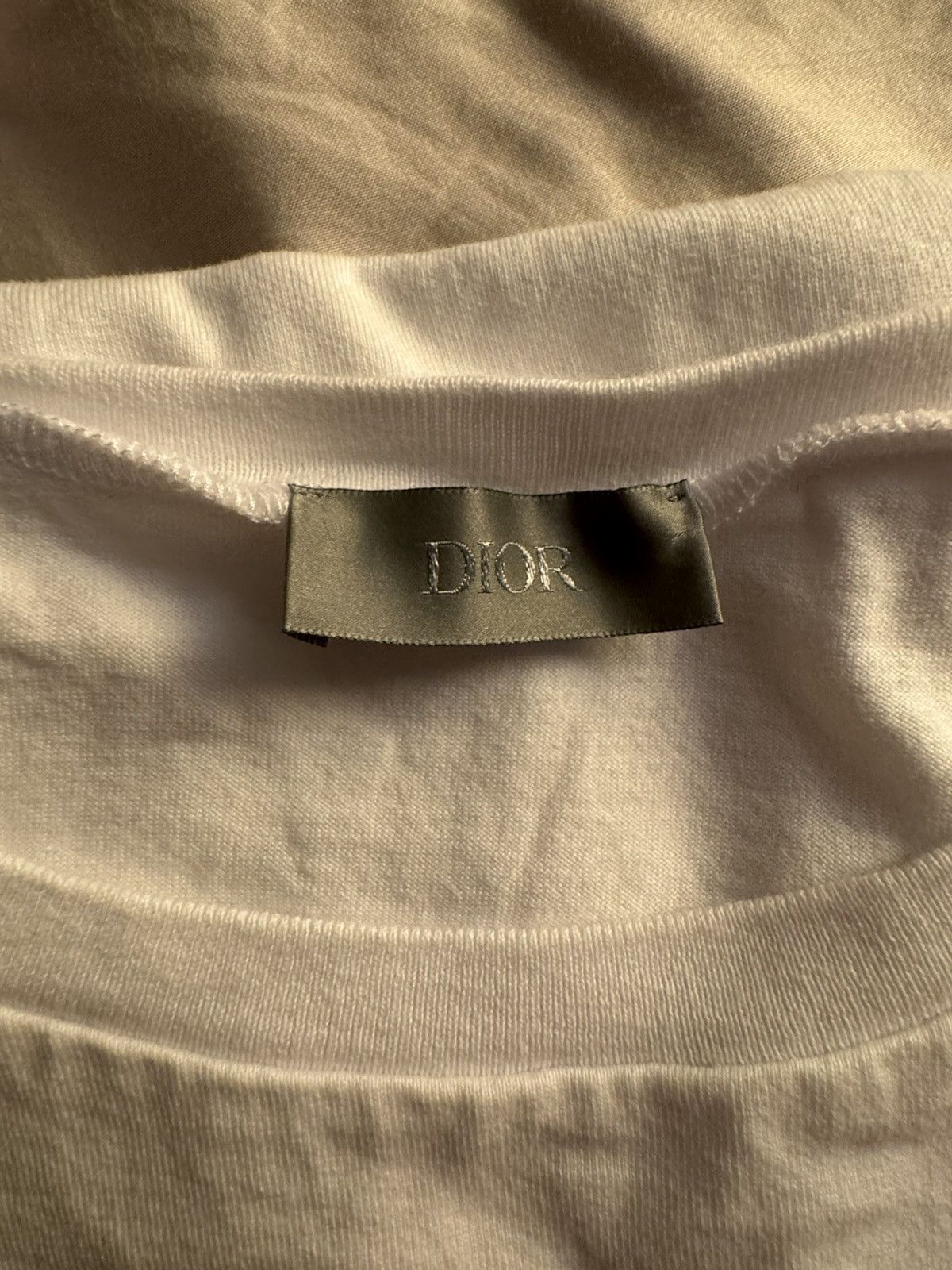 Dior Dior White Cotton Jersey Tee with Bee Embroidery Size US M / EU 48-50 / 2 - 9 Thumbnail