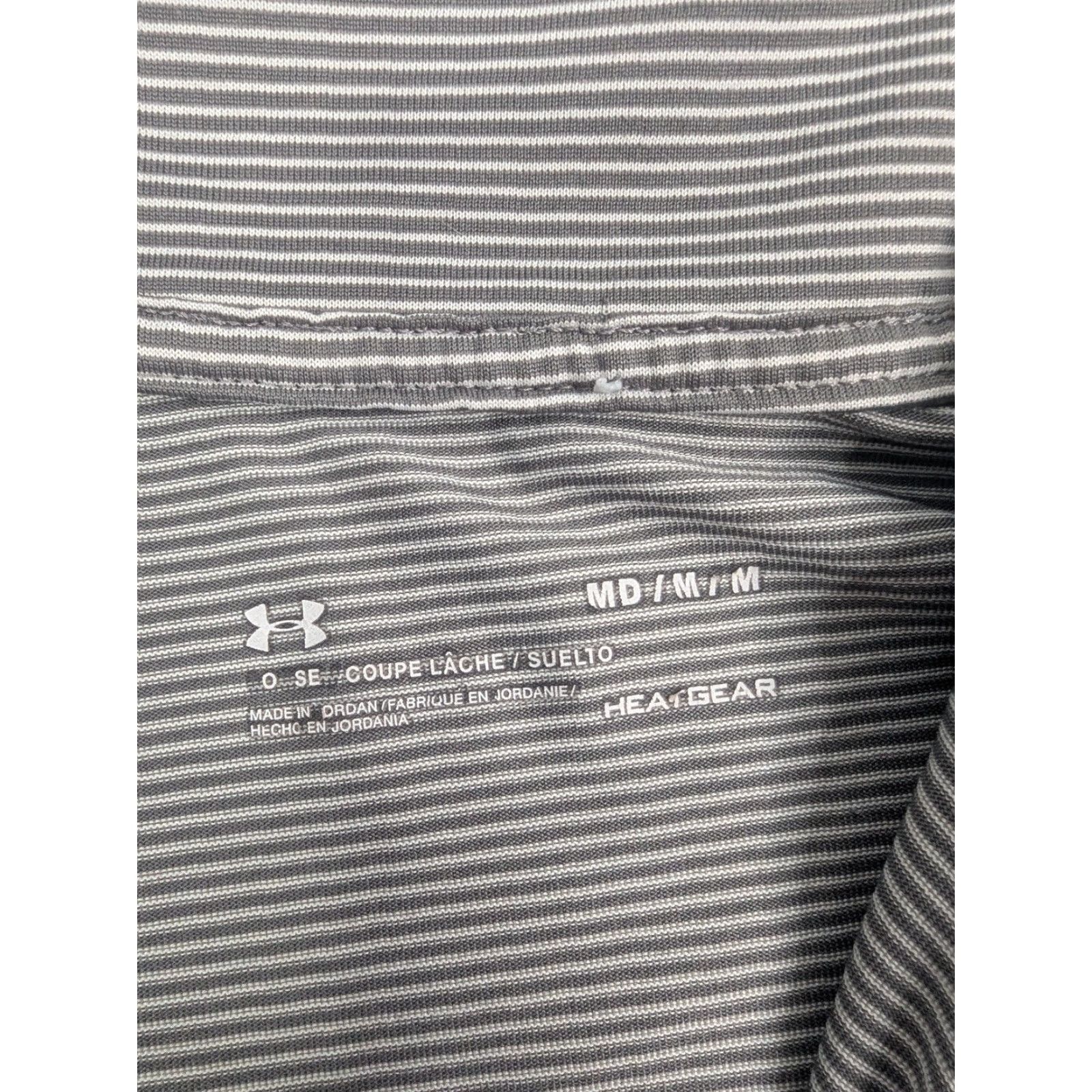 Under Armour Under Armour Womens Pullover 1/4 Zip HeatGear Long Sleeve Striped Mock Neck Medium Gray Size M / US 6-8 / IT 42-44 - 7 Thumbnail