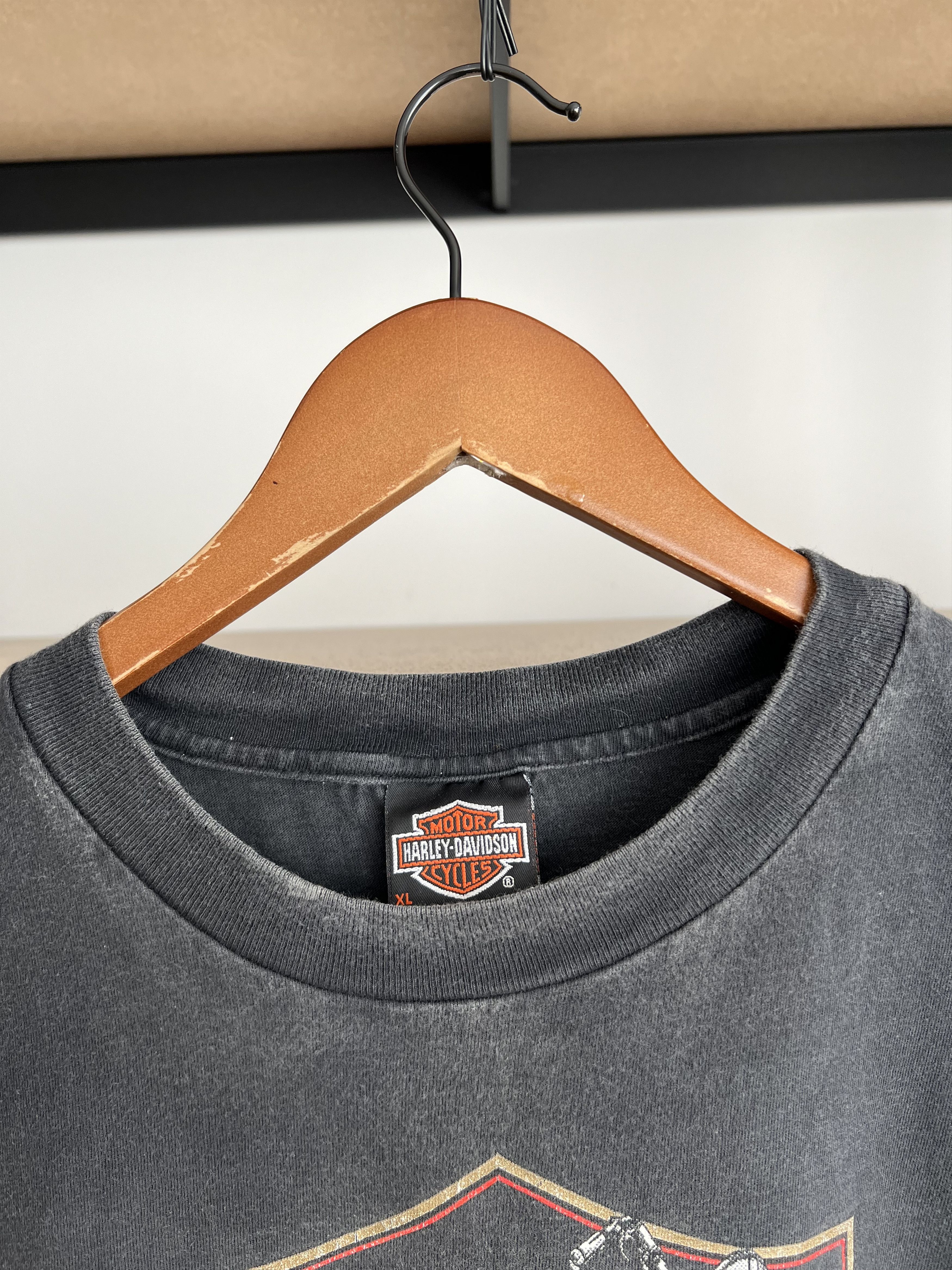Harley Davidson Vintage 90s Harley Davidson 1958 Panhead Florida Black Tee Size US XL / EU 56 / 4 - 14 Thumbnail