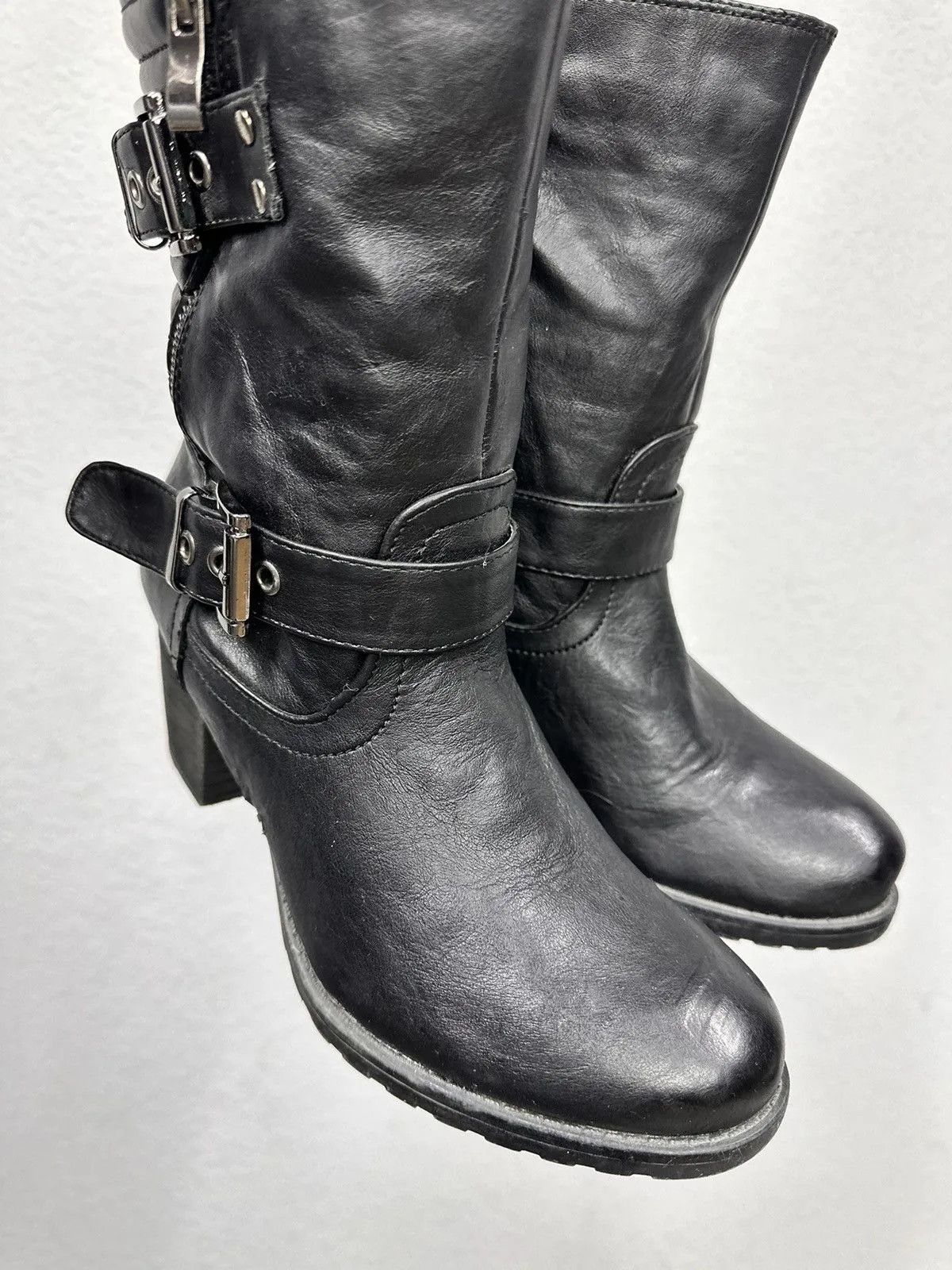 New Rock Vintage Leather Hight Heels Style Gothic Rick Size US 9 / IT 39 - 6 Thumbnail
