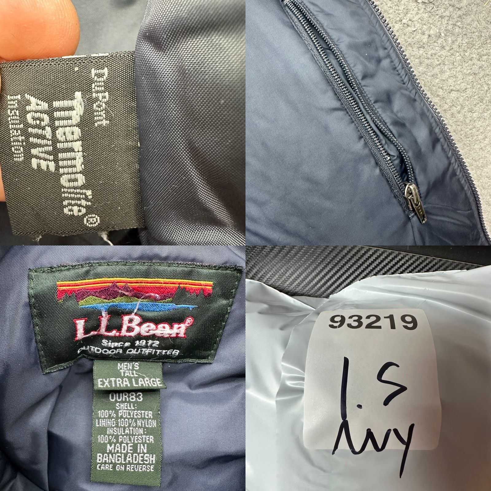 Vintage VINTAGE L.L.Bean Jacket Overcoat XXL Tall Navy Insulated Liner Thermolite Zippered Long Coat Mens XL Tall XLT Navy Size US XL / EU 56 / 4 - 8 Thumbnail
