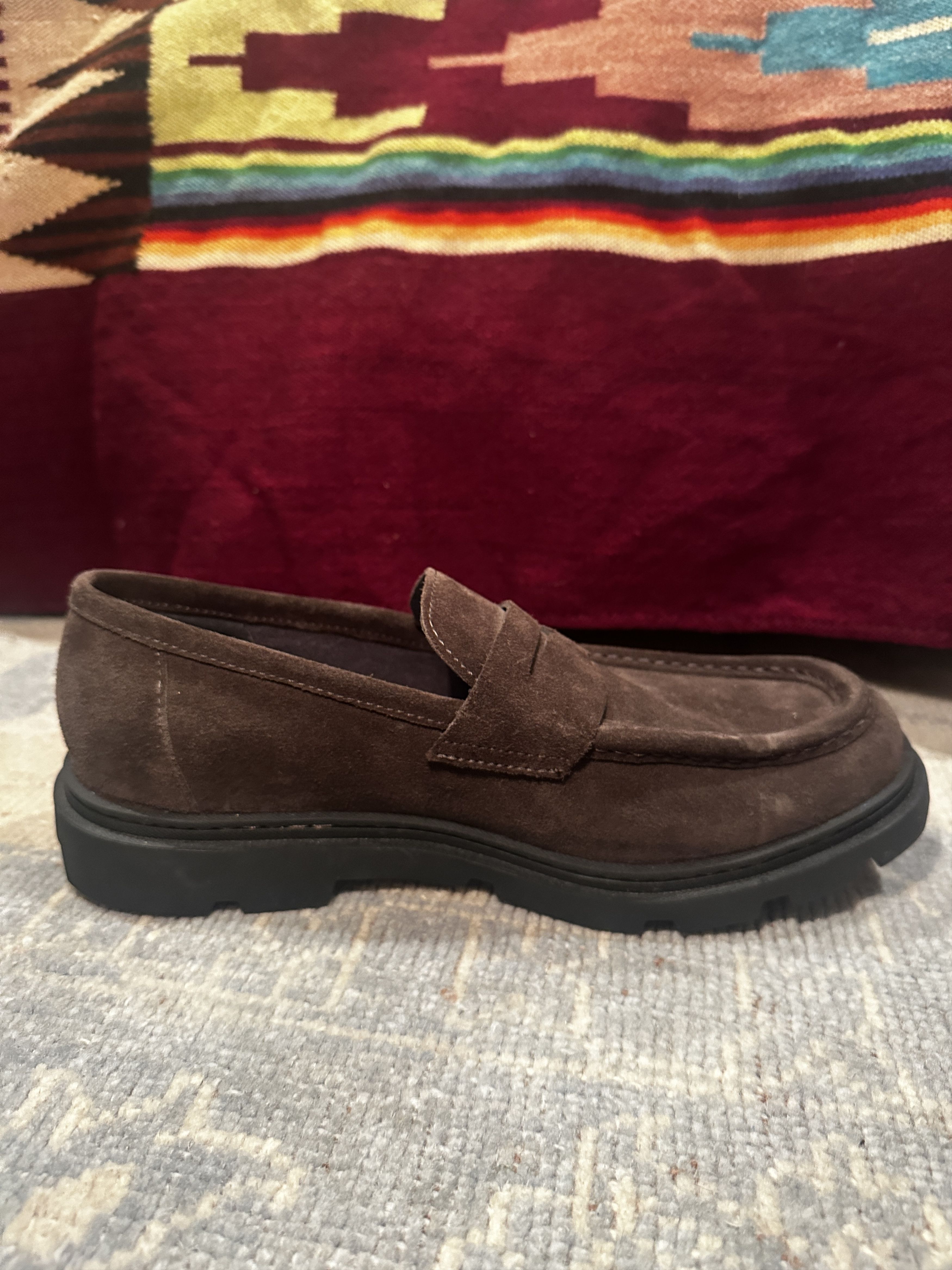 Camper Brown suede penny loafers w/ toe caps Size US 11.5 / EU 44-45 - 5 Thumbnail