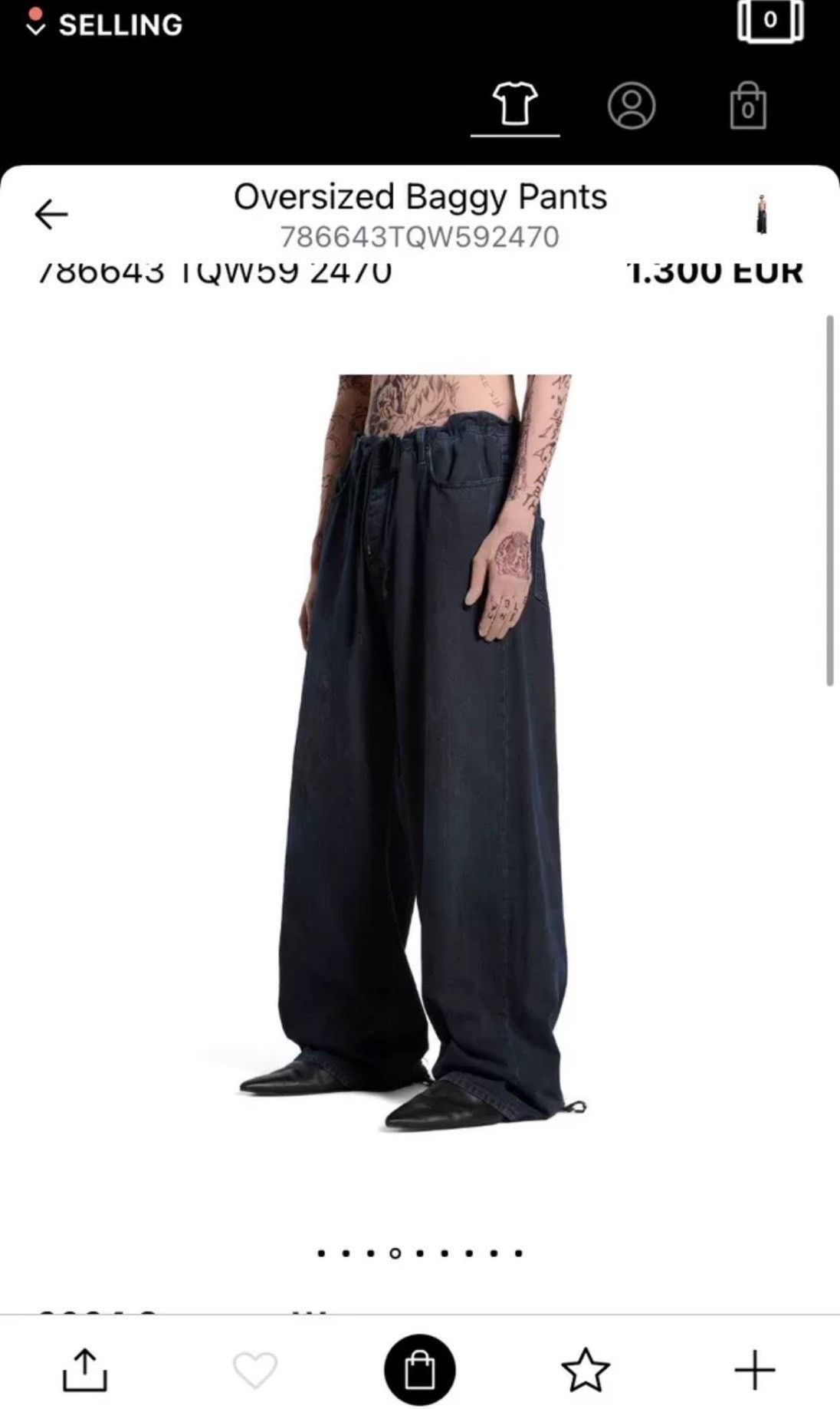 Balenciaga Balenciaga 24 Summer Baggy Drawstring Wide Leg Wrecking Jea Size US 26 / EU 42 - 5 Thumbnail