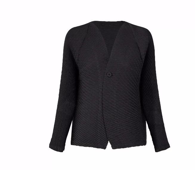 Issey Miyake Issey Miyake size:2 Black small fish-scale coat Size XS / US 0-2 / IT 36-38 - 2 Thumbnail