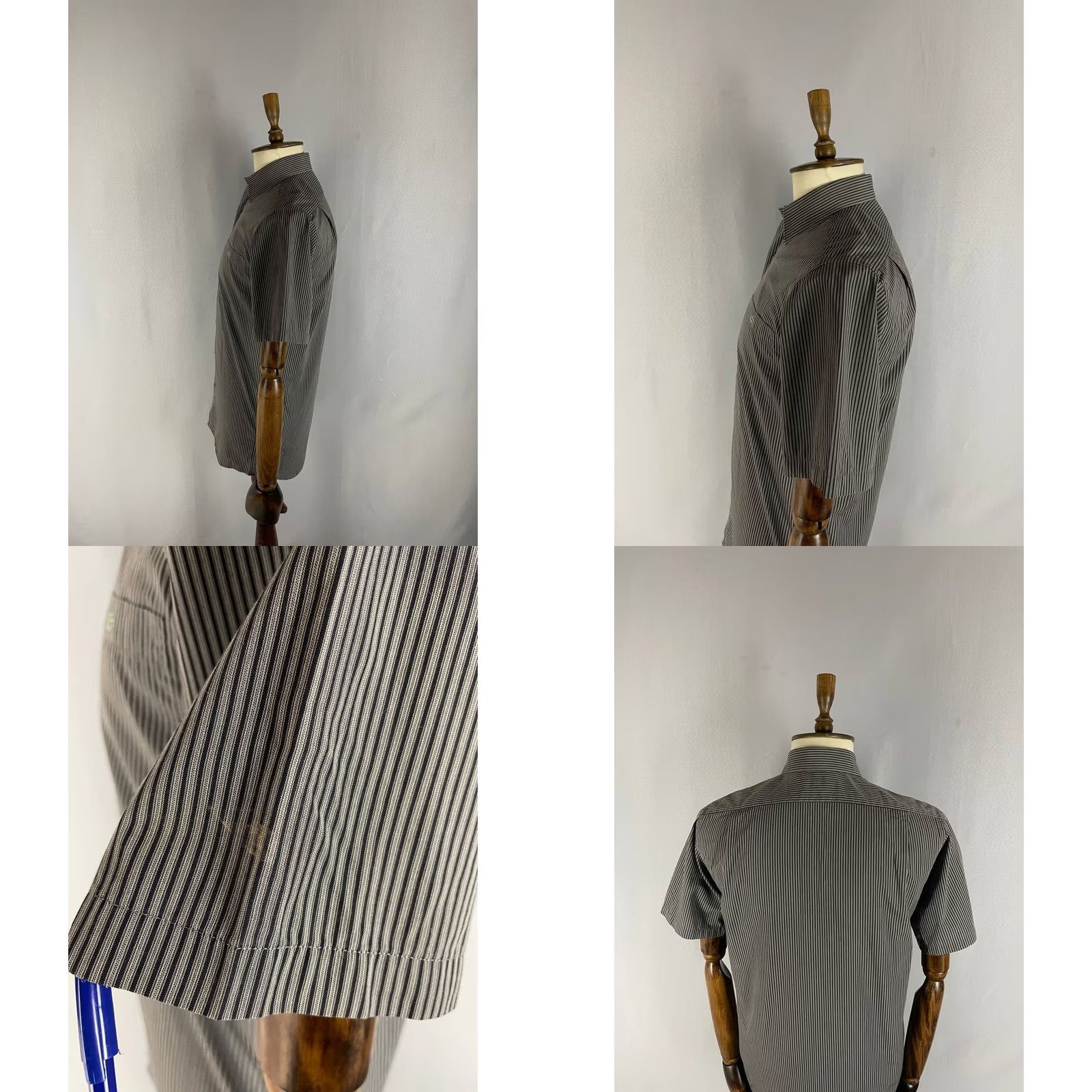 Lacoste Lacoste Shirt Size 38 Gray Striped Cotton Collared Short Sleeve Casual Mens Size US M / EU 48-50 / 2 - 8 Thumbnail