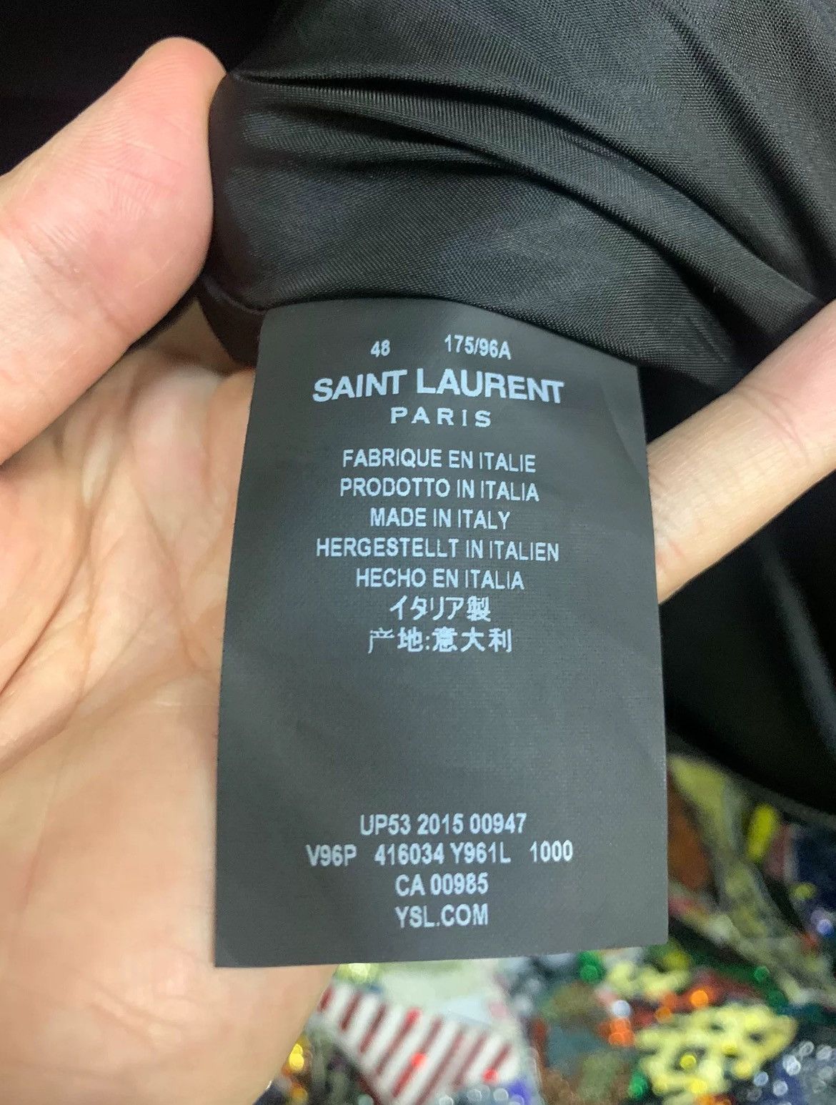 Hedi Slimane × Saint Laurent Paris 16SS Limited Beaded Badges Teddy Bomber sz48 Size US M / EU 48-50 / 2 - 9 Thumbnail