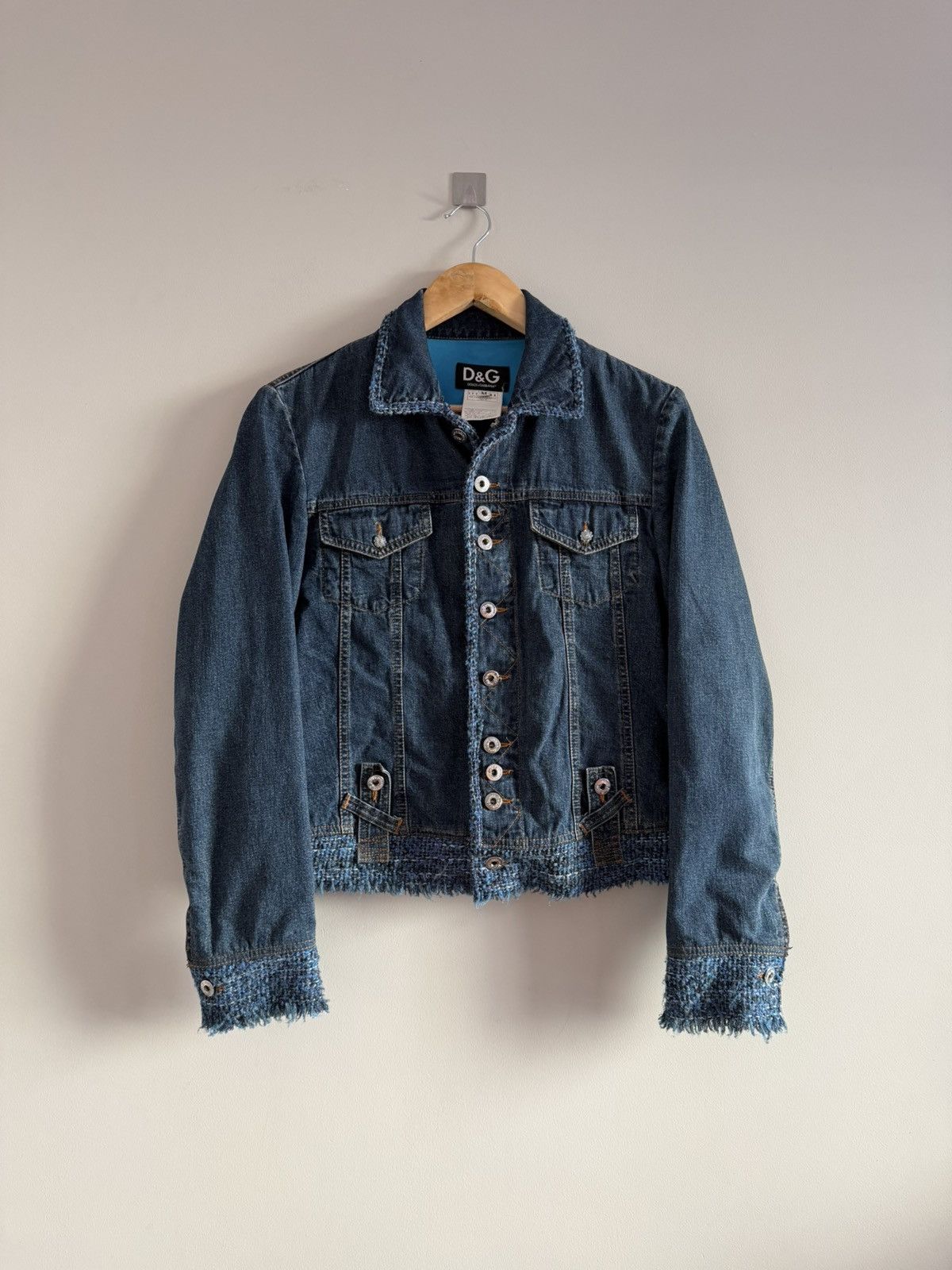 Dolce & Gabbana Vintage D&G Denim Set Tweed Trim Jacket Jeans Size M / US 6-8 / IT 42-44 - 2 Thumbnail