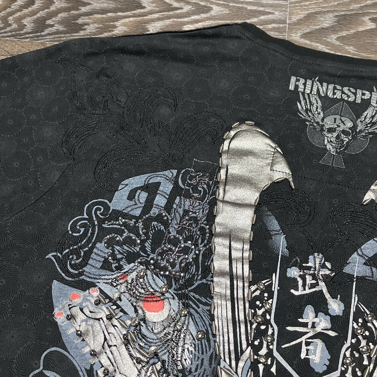 Ringspun Crazy💀RINGSPUN Dynasty Samurai Print Embellished T-shirt Size US L / EU 52-54 / 3 - 6 Thumbnail