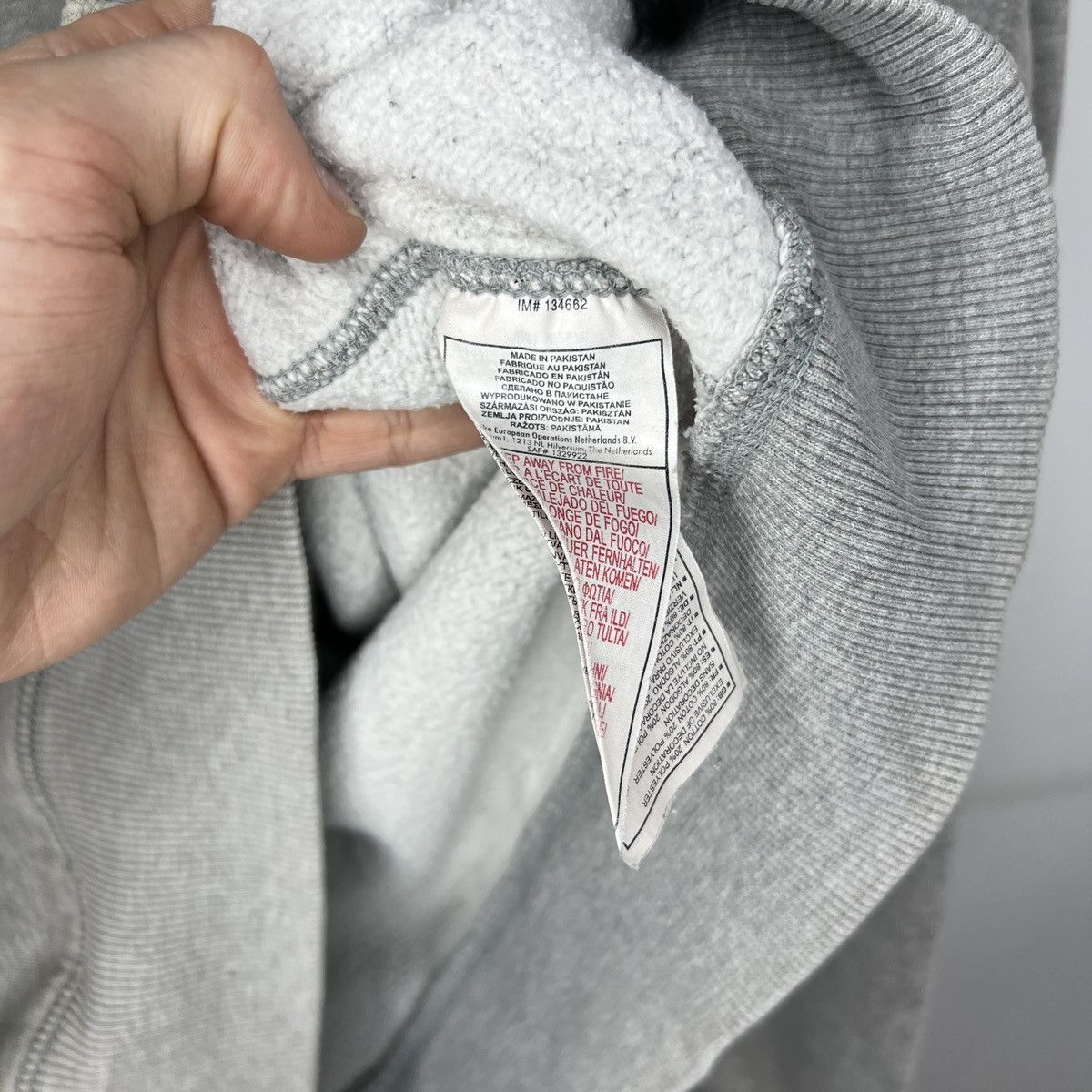 Nike × Vintage Vintage Nike Hoodie Sweatshirt Gray Swoosh Logo 90s Y2K Boxy Size US XL / EU 56 / 4 - 6 Thumbnail