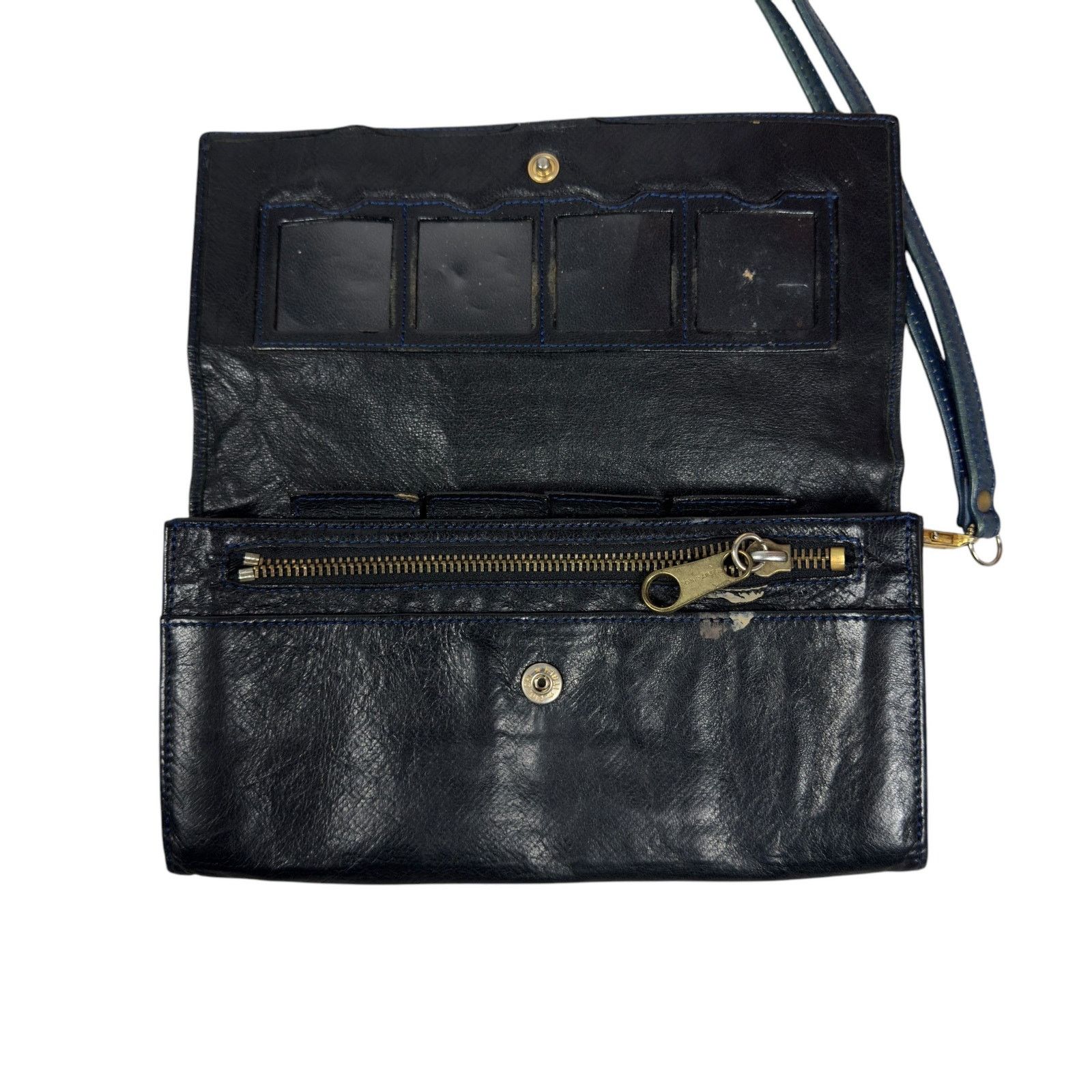 See by Chloe See By Chloe Women's Black Teal Leather Wristlet Wallet Size ONE SIZE - 6 Thumbnail