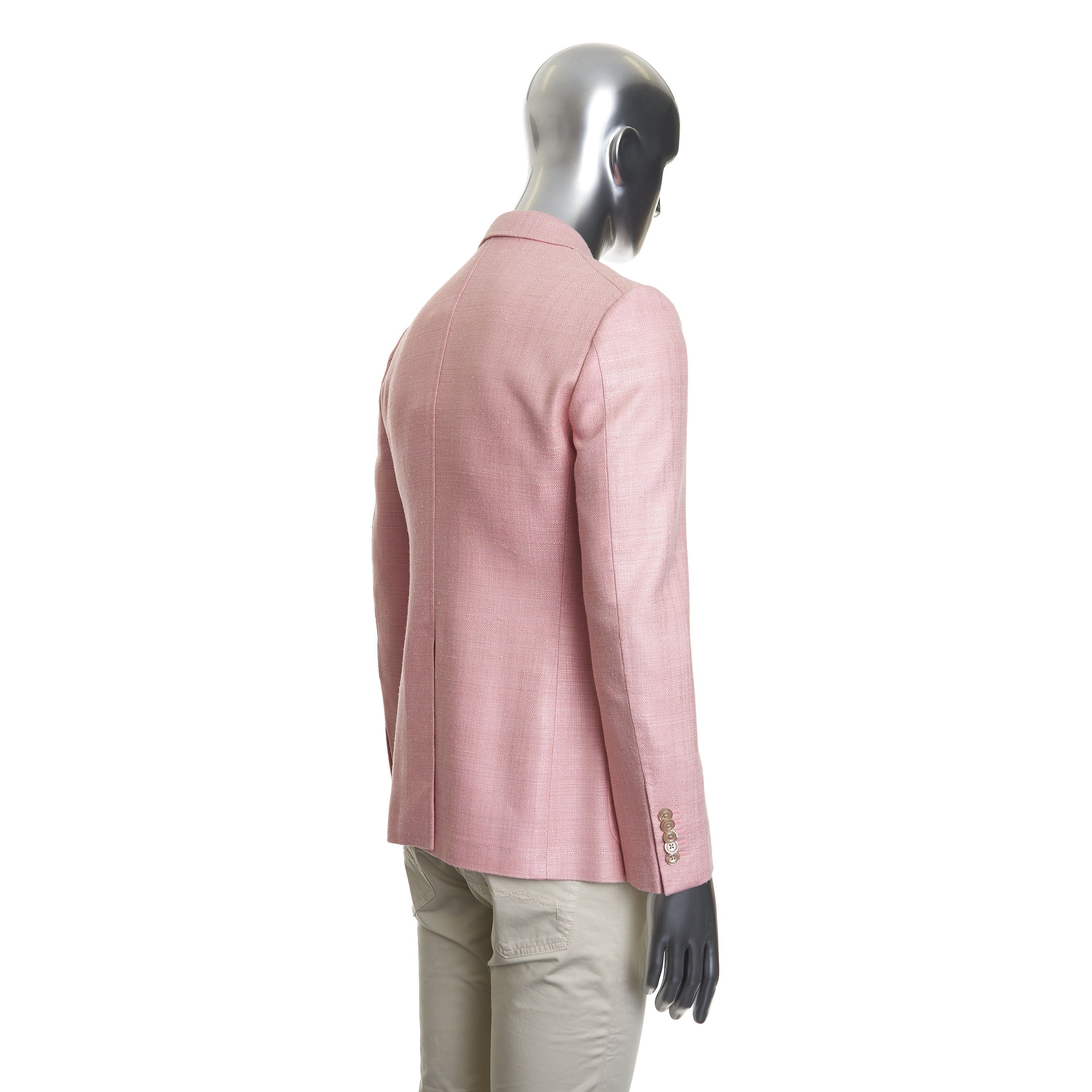 Gucci Double Breasted Blazer Jacket In Pink Bourette Silk Size 36R - 8 Thumbnail