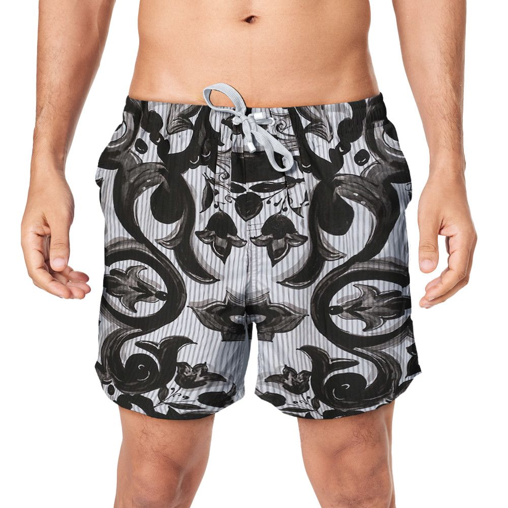 Designer Majolica-Print Poplin Shorts Size US 33 - 1 Thumbnail