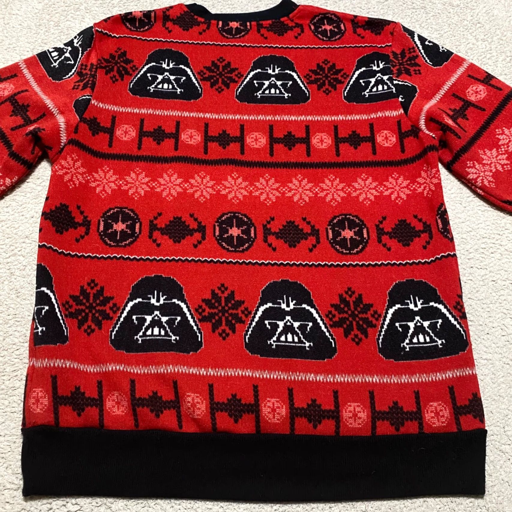 Star Wars Star Wars Mens Sweater Large Red Darth Vader Long Sleeve Crew Neck Pullover Knit Logo Casual Size US L / EU 52-54 / 3 - 2 Thumbnail