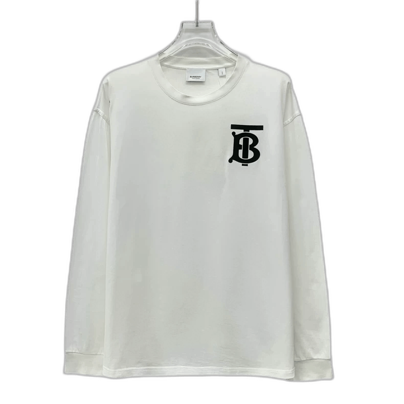 Burberry Burberry White Logo Long Sleeve T-Shirt Size US S / EU 44-46 / 1 - 1 Thumbnail