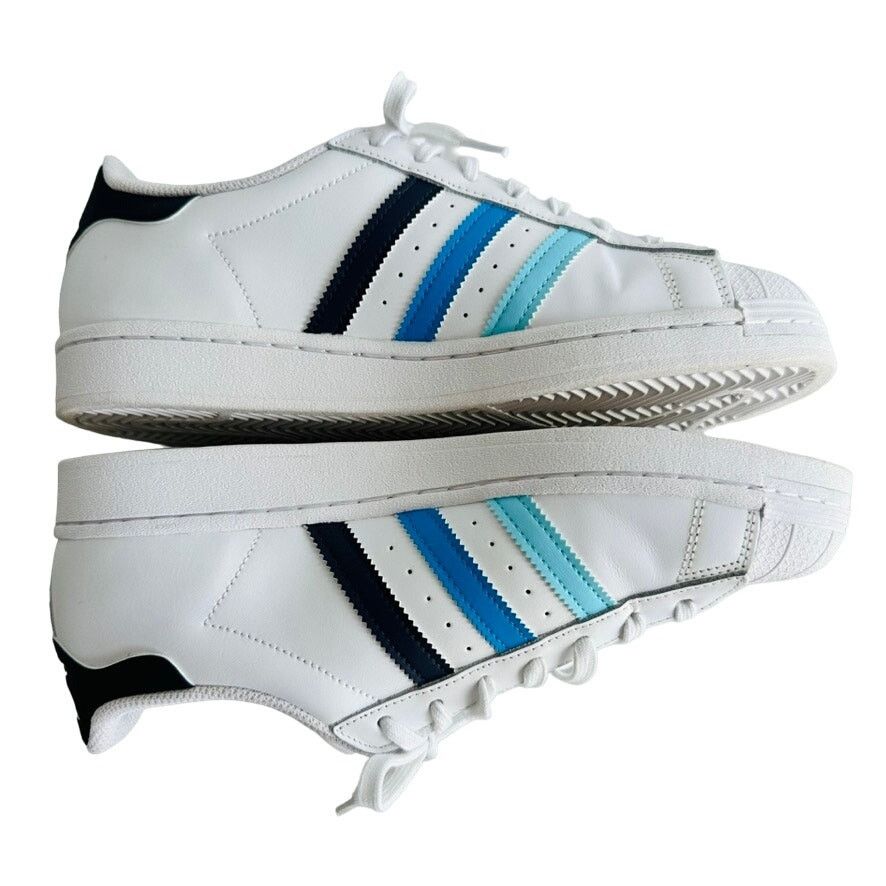 Adidas Adidas Superstar White Ombre Blue Stripe Men's Size 8.5 NEW Size US 8.5 / EU 41-42 - 5 Thumbnail