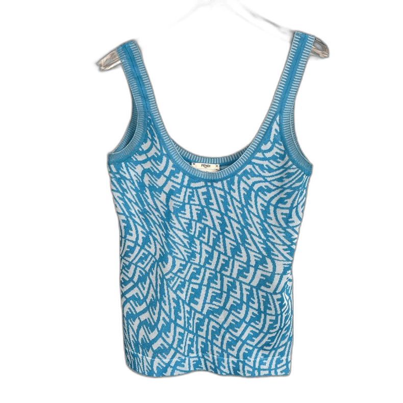 Fendi Fendi Blue Printed Tank Dress Size 38 Size S / US 4 / IT 40 - 1 Thumbnail