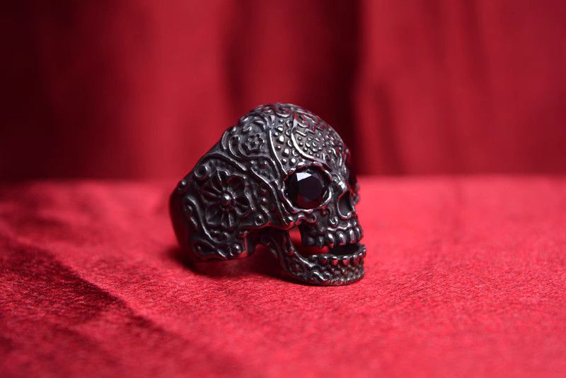Jewelry Skull Retro Jewelry Rings Open Size Chrome Ring (Size 7-13) Size ONE SIZE - 4 Thumbnail