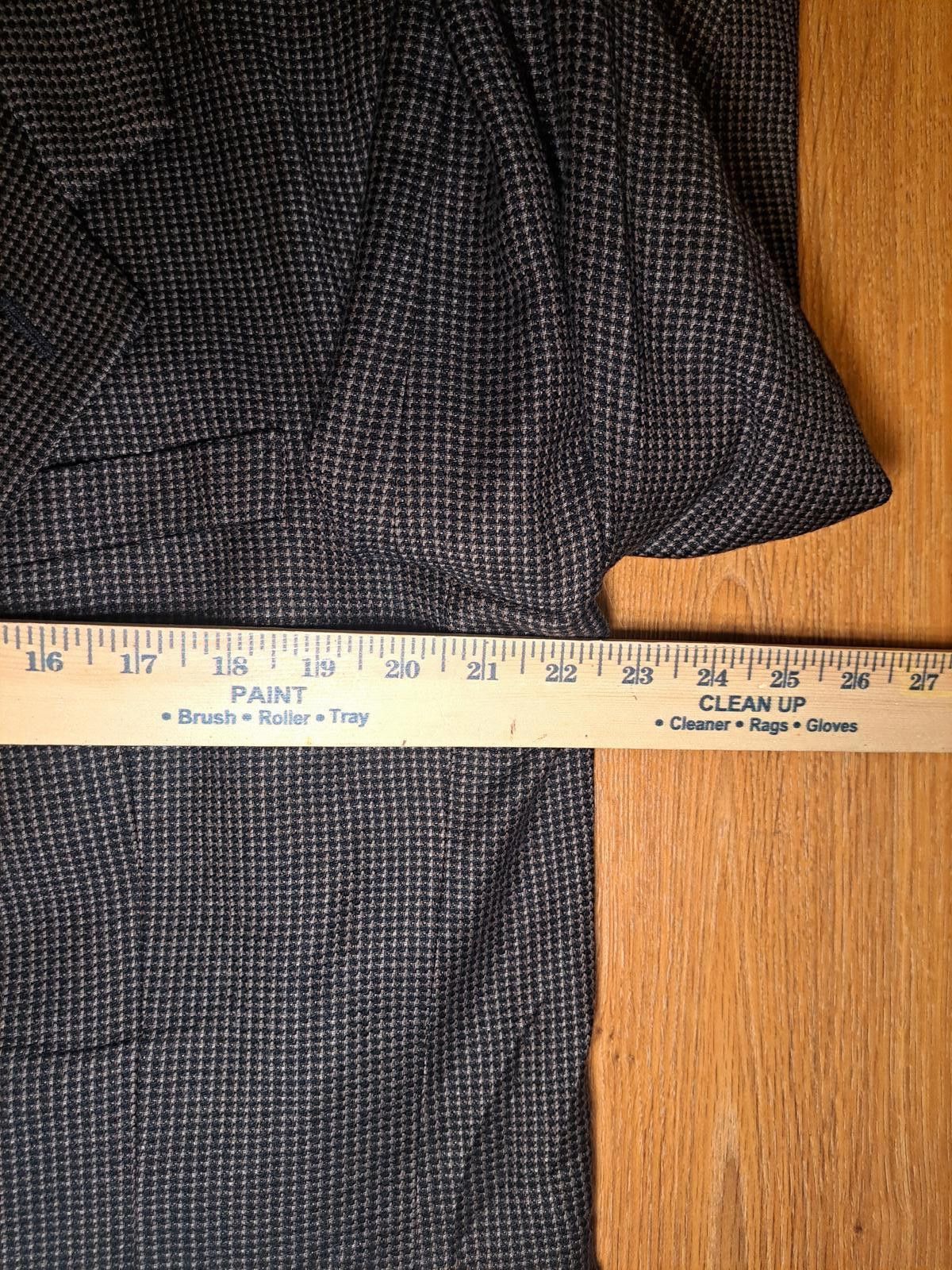 Pierre Balmain Pierre Balmain Sport Coat Mens 44L Brown Wool Houndstooth Size 44L - 9 Thumbnail
