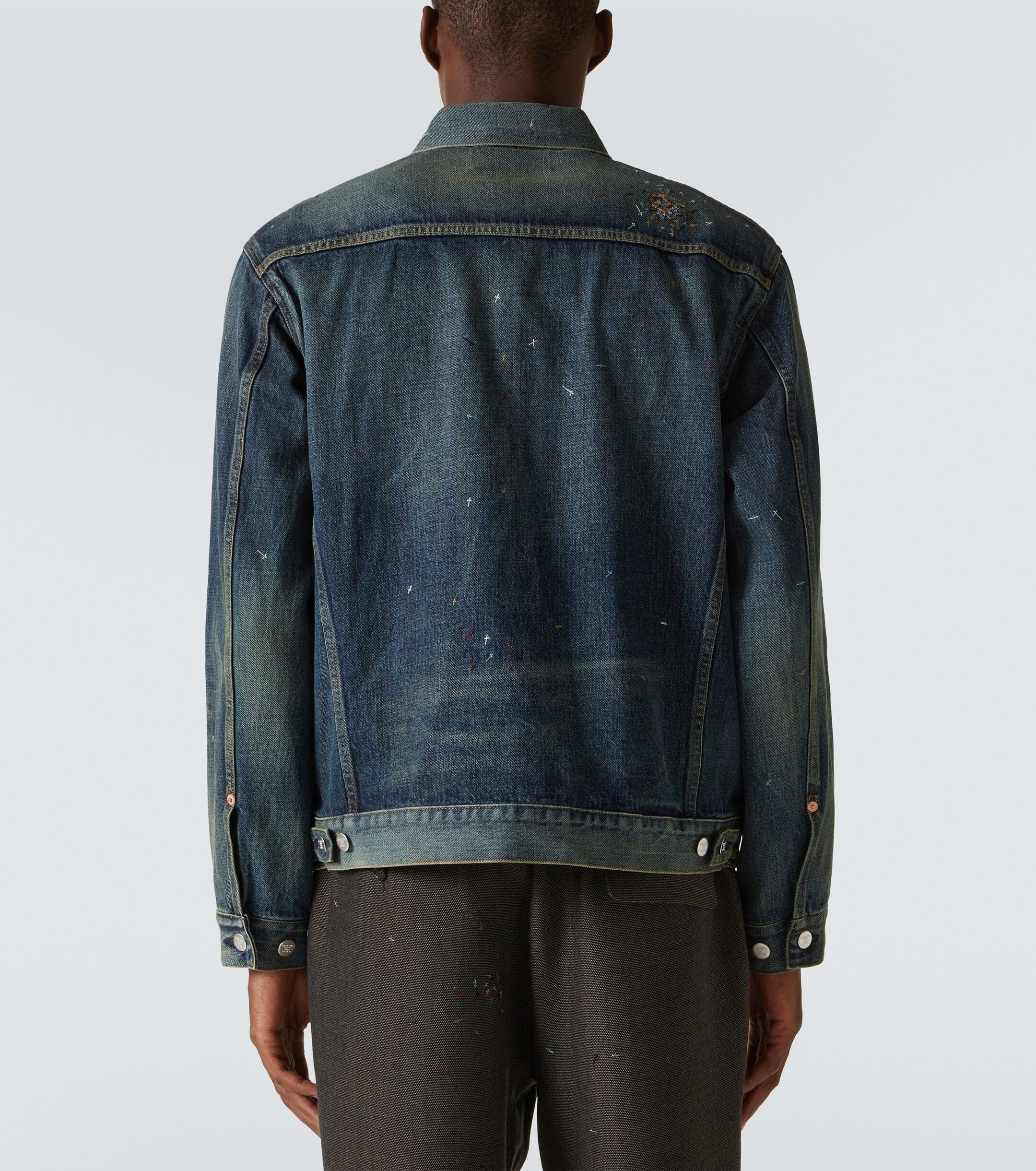 Undercover Cross Stitched Embroidered Indigo Cropped Denim Jacket FW24 Size US M / EU 48-50 / 2 - 21 Thumbnail