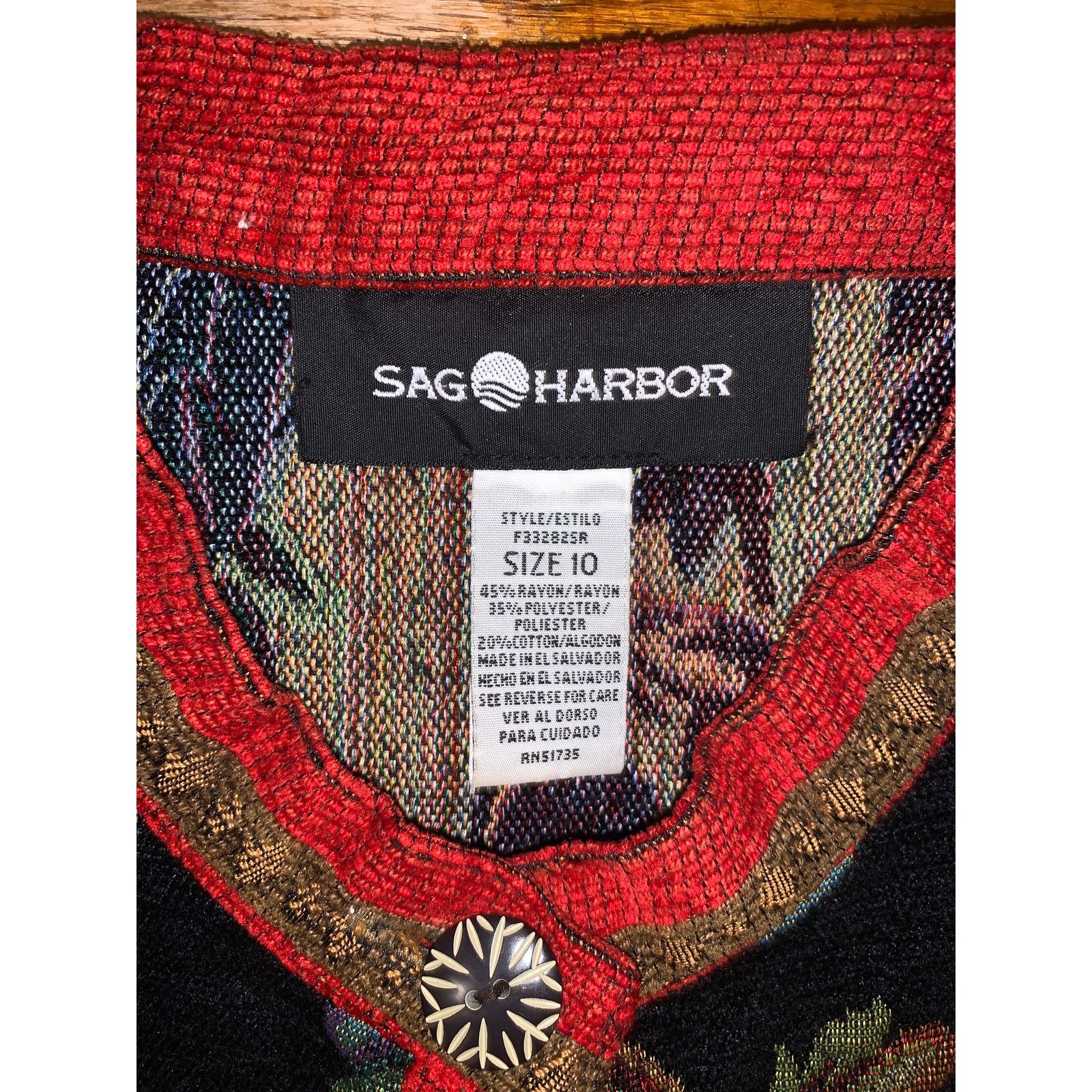 Other × Vintage Sag Harbor Tapestry Brocade Floral Jacket Boho Blazer 10 Size L / US 10 / IT 46 - 3 Thumbnail