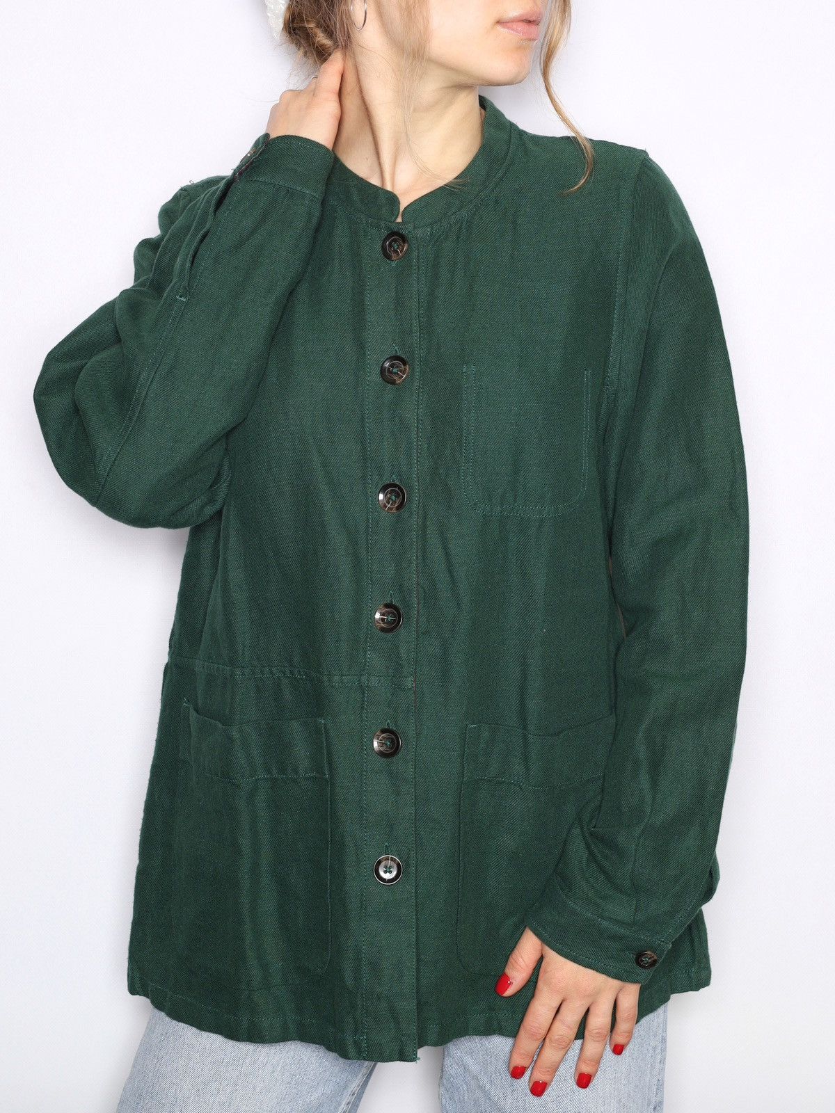 Gudrun Sjoden Gudrun Sjoden Linen Cotton Green Shirt Size S / US 4 / IT 40 - 3 Thumbnail