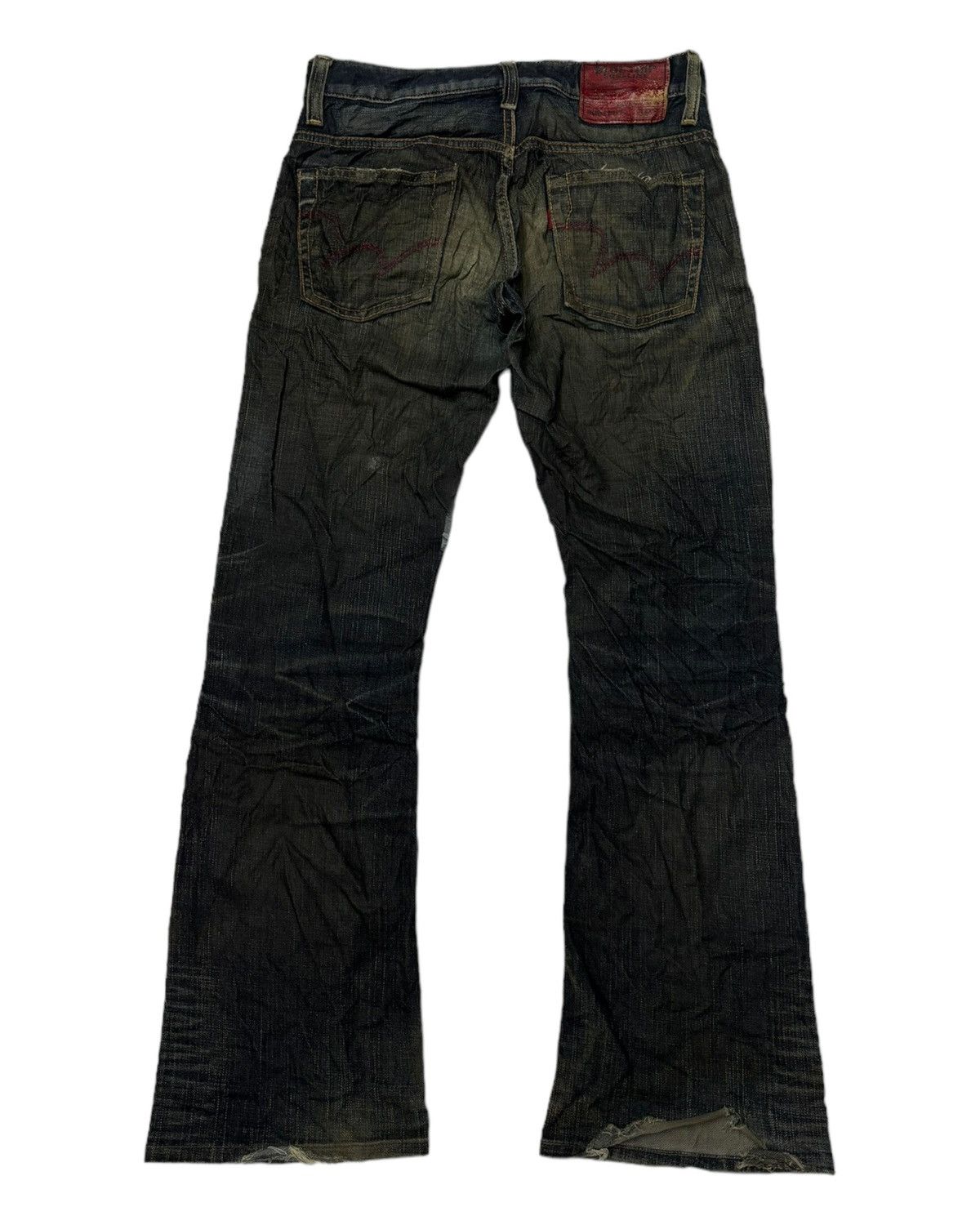 If Six Was Nine FLARED🔥EDWIN 503 MUD WASH BOOTCUT DIRTY DENIM JEANS Size US 32 / EU 48 - 4 Thumbnail