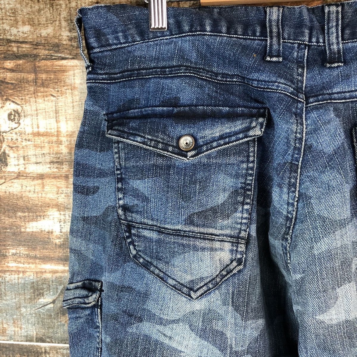 Japanese Brand Z Dragon camo Blue Distressed Denim vintage Pants #A2167 Size US 33 - 20 Thumbnail