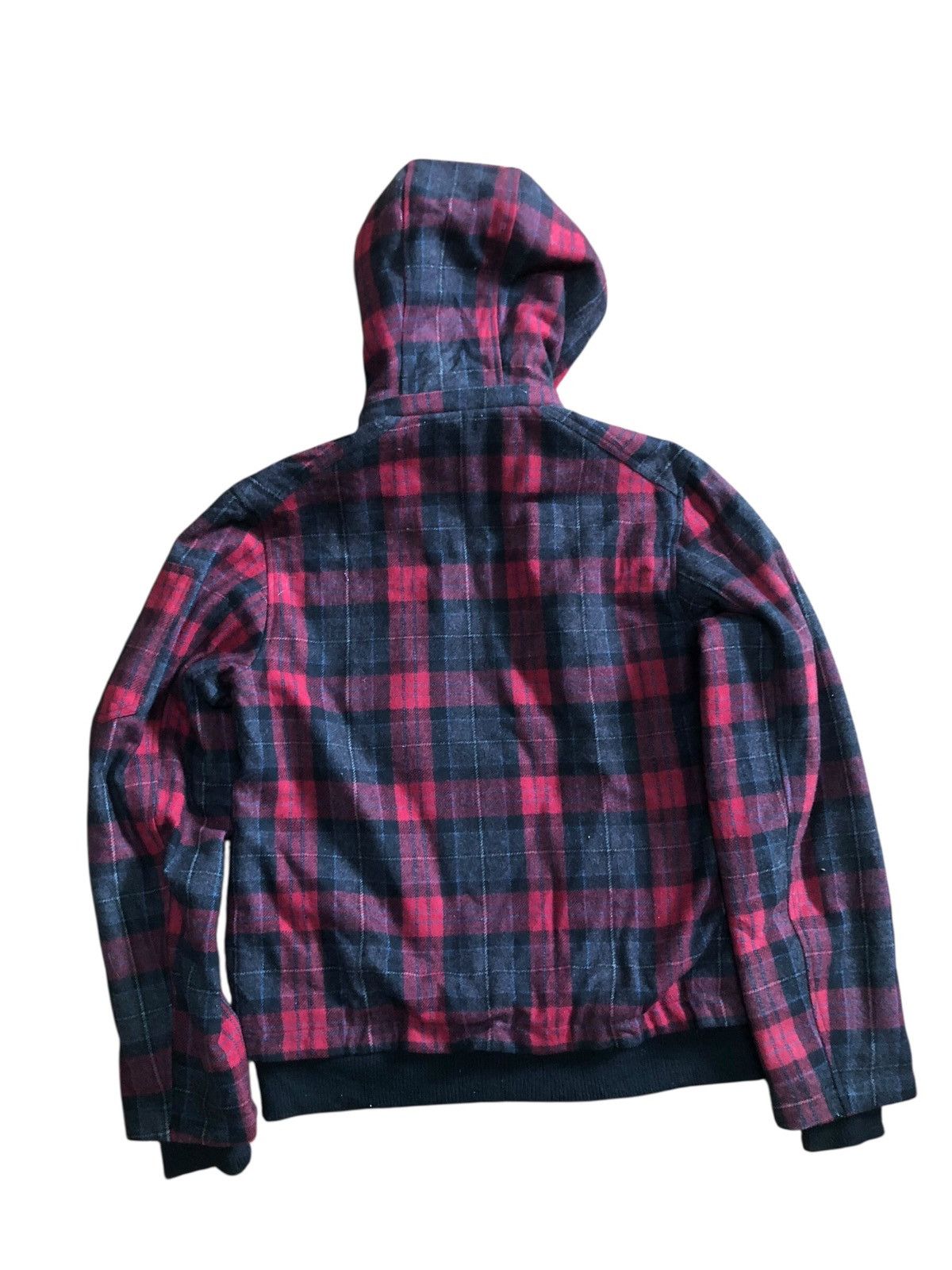 Punk Purple Tartan Jacket Suggestion Check Tartan Faux Fur Hooded