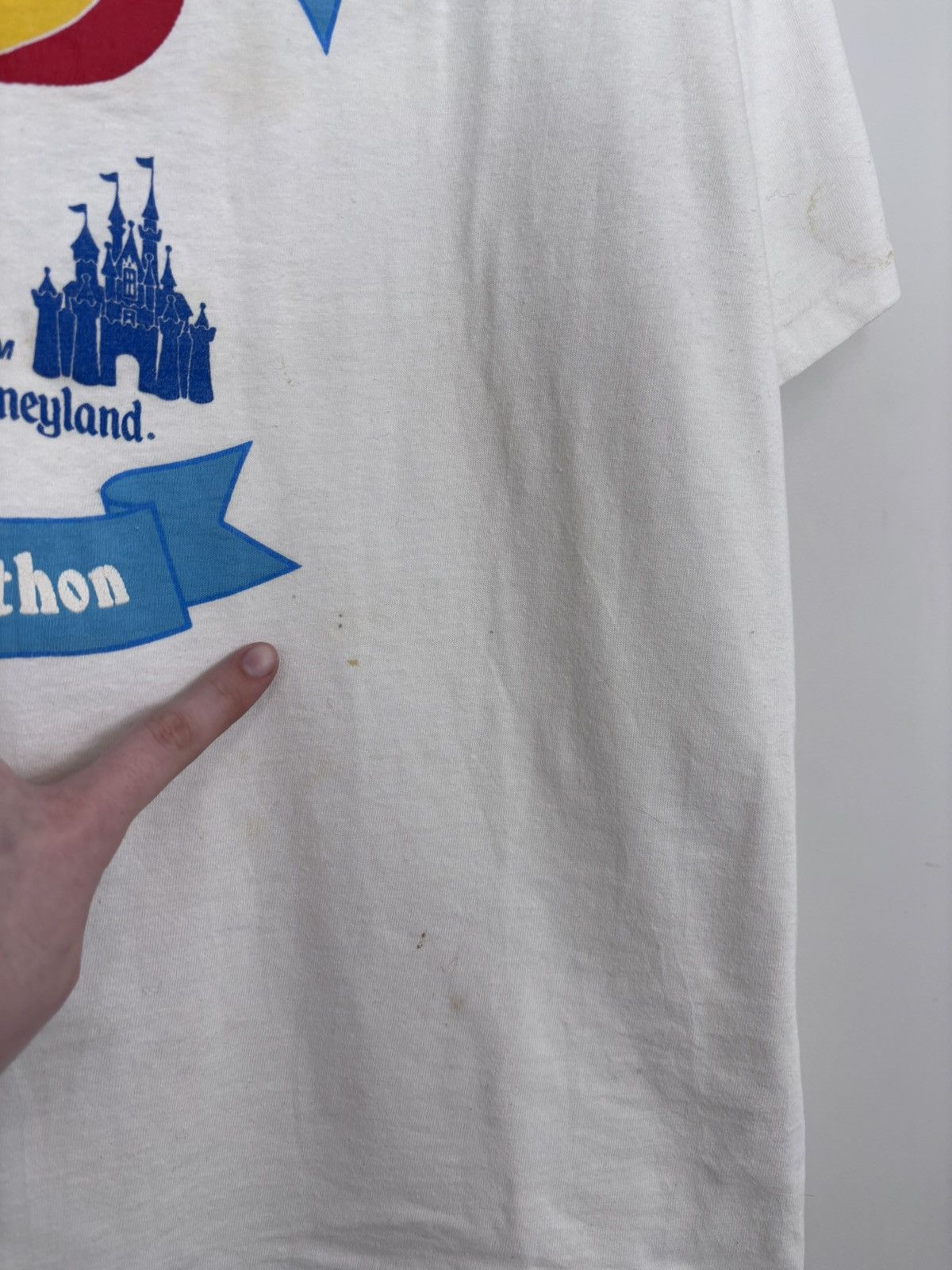 Disney Vintage 1990s Disneyland USA Big Logo White T-Shirt Tee Size US XL / EU 56 / 4 - 6 Thumbnail