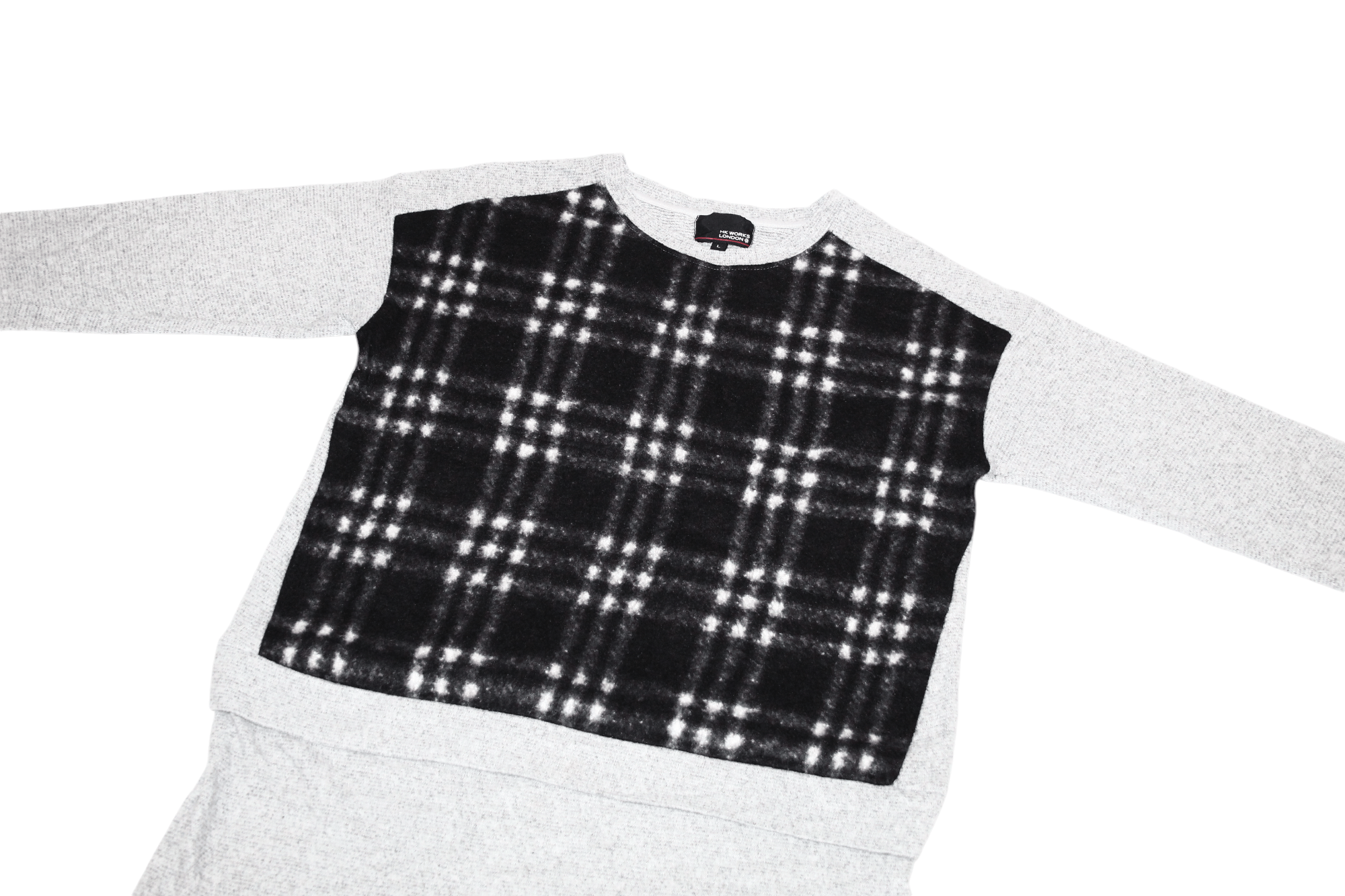 Japanese Brand Vtg HK Works London Plaid Fleece L/S Tunic Relax Fit Size L / US 10 / IT 46 - 11 Thumbnail