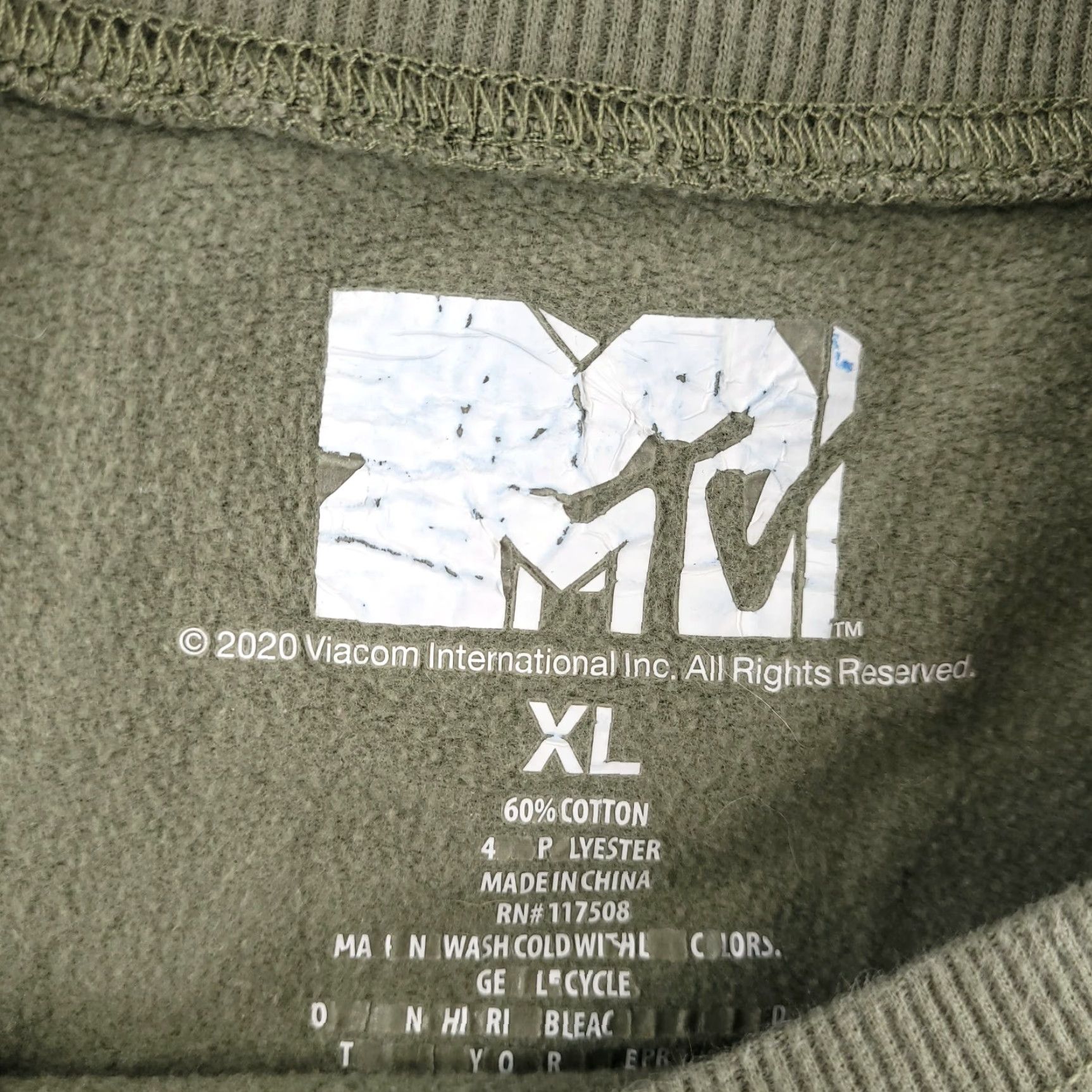 Olive MTV Sweatshirt Viacom Crew Neck Olive Green Pullover Cropped Crop Women’s Small Crewneck Pullover Sweatshirt Green 90s Mens Womens Boys Girls Size S / US 4 / IT 40 - 3 Thumbnail