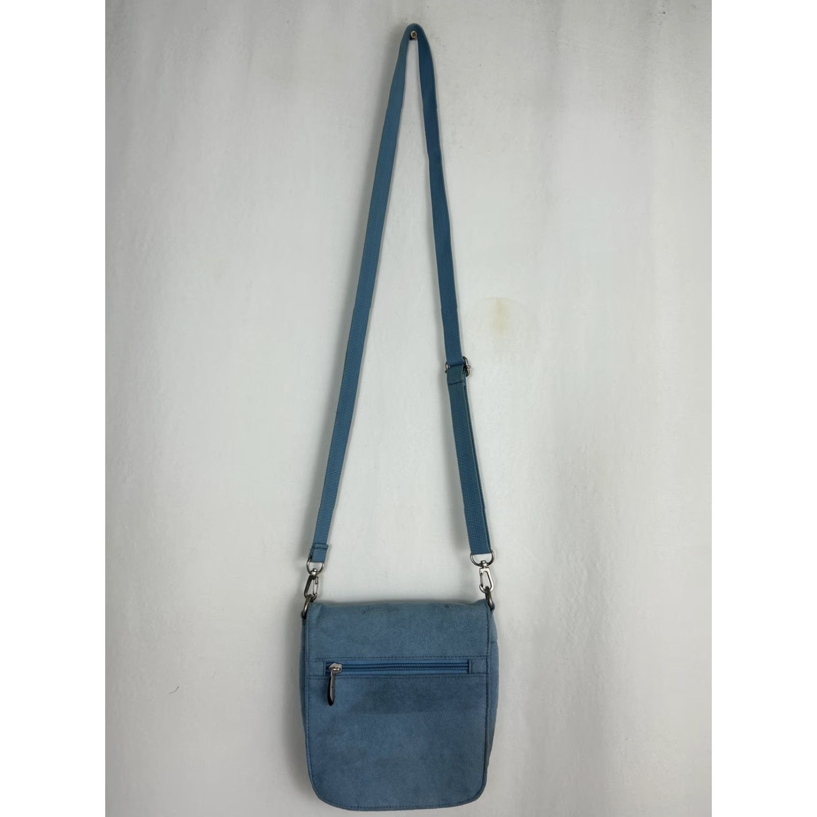 Vintage Travelon Blue Microfiber Suede Feel Organizer Shoulder Bag Travel Crossbody Size ONE SIZE - 5 Thumbnail