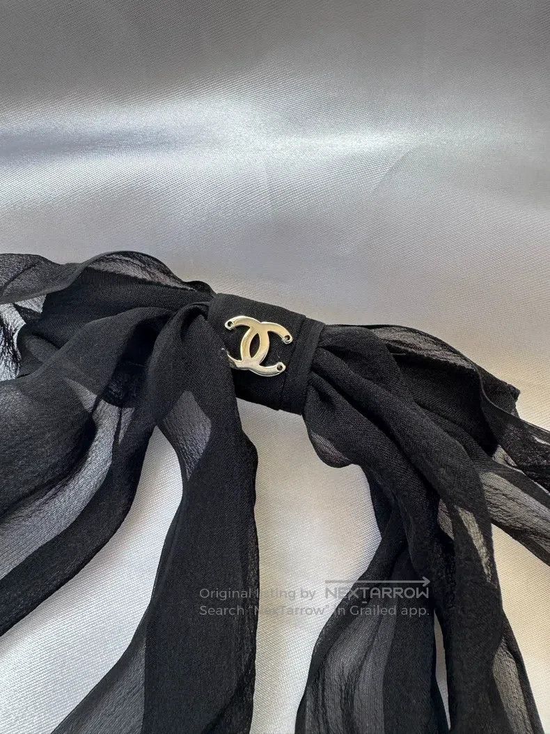 Chanel Chanel Black big bow hair clip streamer hair clip Size ONE SIZE - 3 Thumbnail