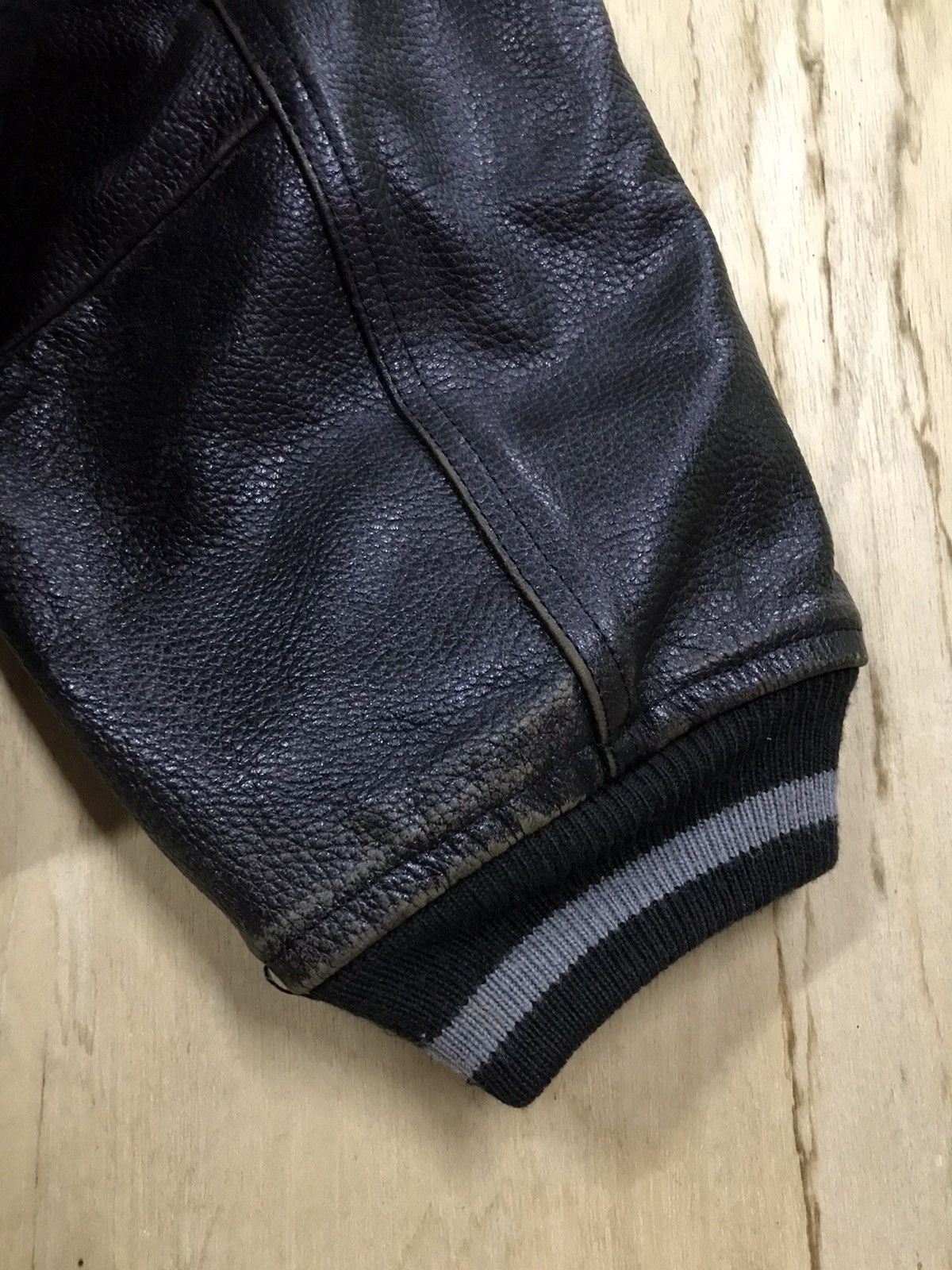 Issey Miyake Vintage 80’s Issey Miyake Leather Sleeve Varsity Jackets Size US M / EU 48-50 / 2 - 20 Thumbnail