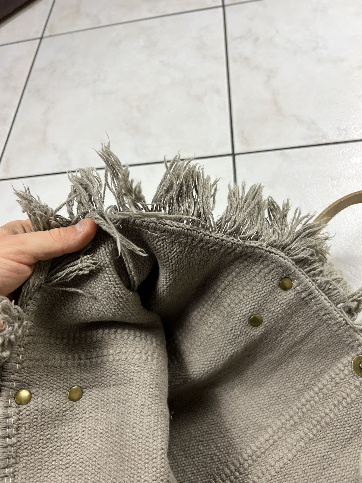 Loewe Loewe big tote bag knitted canvas fringle leather logo Size ONE SIZE - 18 Thumbnail