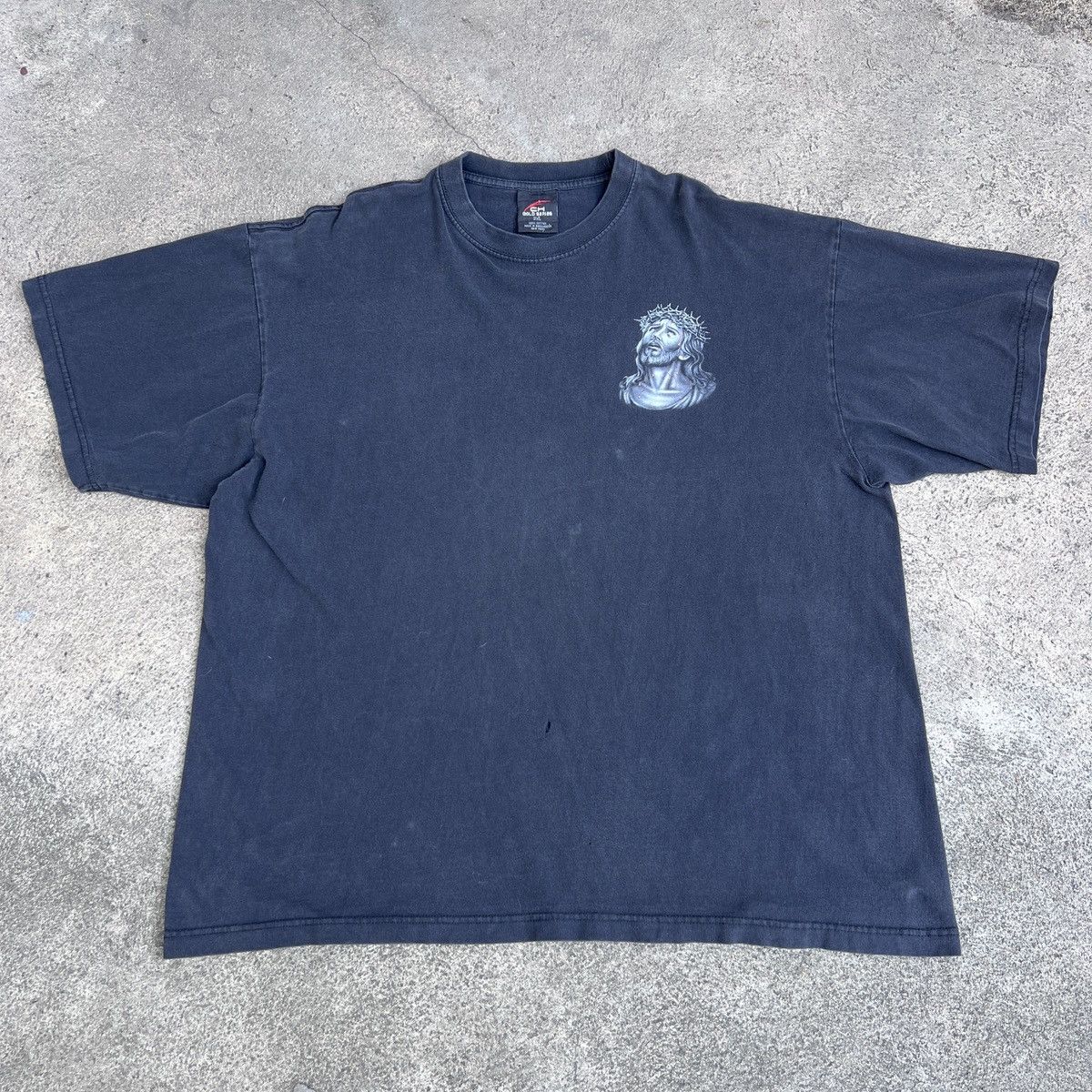 Vintage Vintage Y2K God Jesus Bible Holy Tee 2XL Thrashed Sun Faded Size US XXL / EU 58 / 5 - 11 Thumbnail