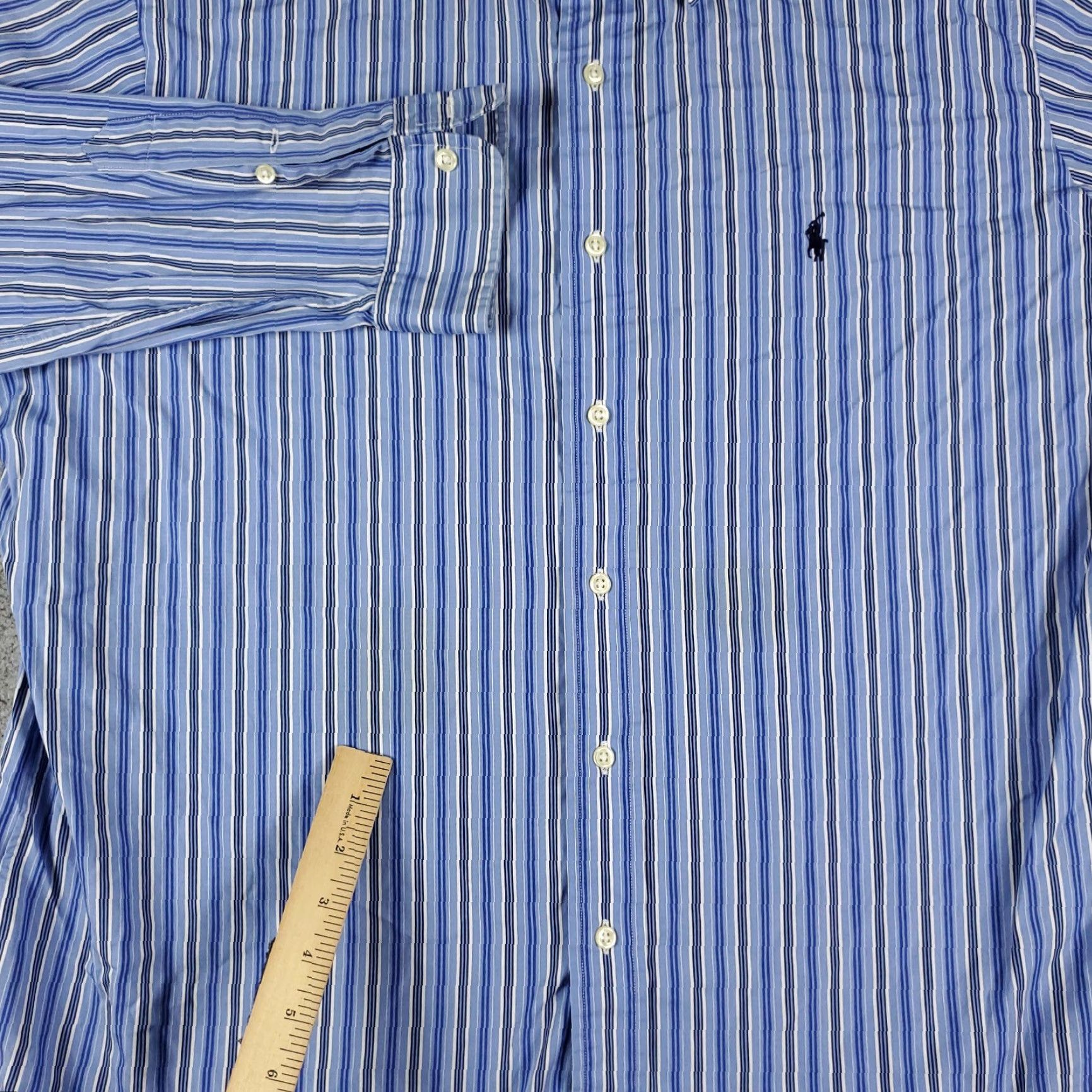 Ralph Lauren Ralph Lauren Shirt Mens XL Blue Striped Button-Up Long Sleeve Casual Preppy Size US XL / EU 56 / 4 - 4 Thumbnail