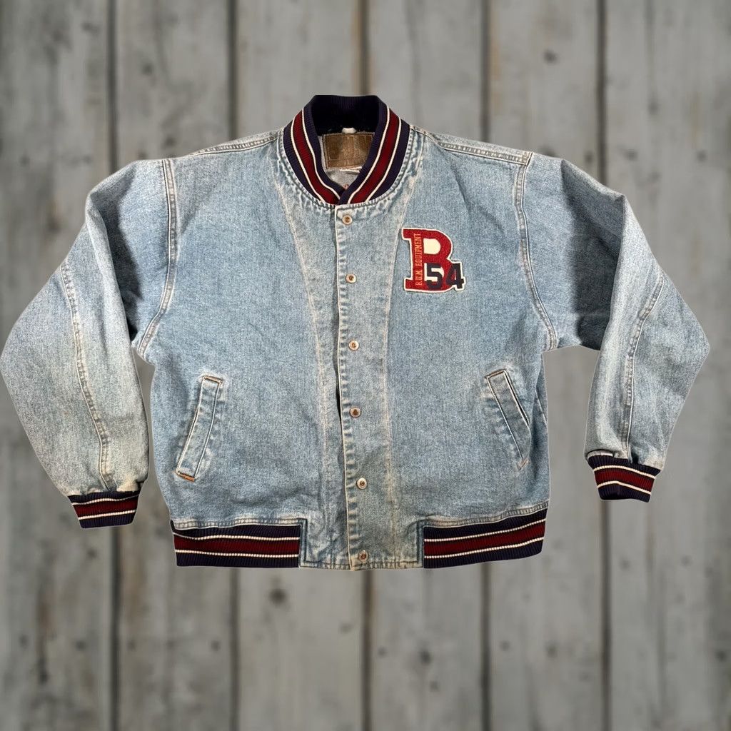 Equipment VINTAGE Bomber Denim Jacket Mens Large Blue Varsity 90s Jacket Men’s Large Blue Varsity 90s Size US L / EU 52-54 / 3 - 1 Thumbnail