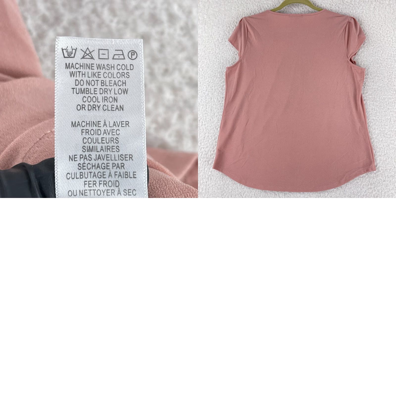 Adrianna Papell Adrianna Papell Shirt Womens Medium Pink Pleated Cap Sleeve Pullover Stretch Size M / US 6-8 / IT 42-44 - 8 Thumbnail