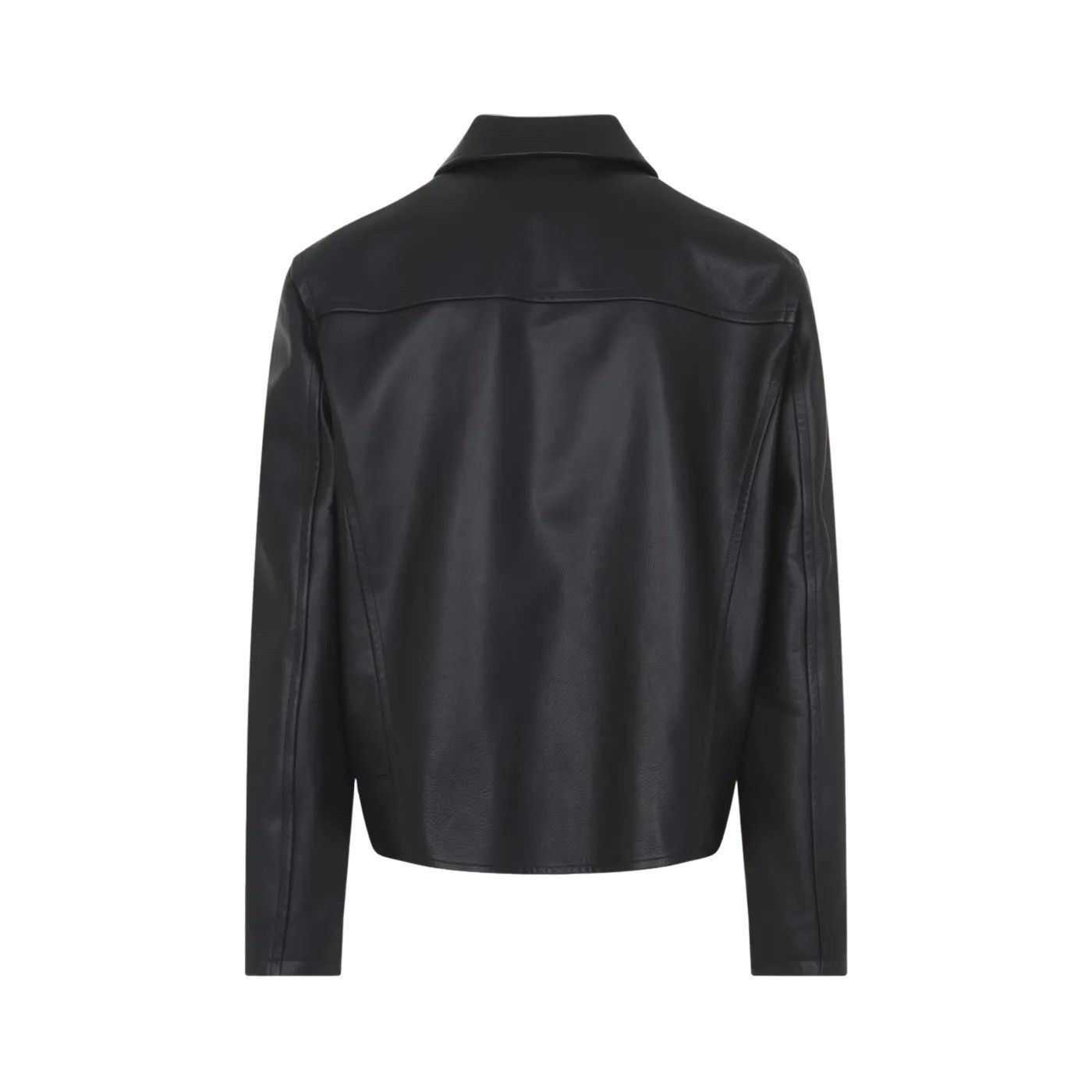 Giorgio Armani JIL SANDER Black Leather Jacket New & Authentic (Men's size: Size US L / EU 52-54 / 3 - 2 Thumbnail