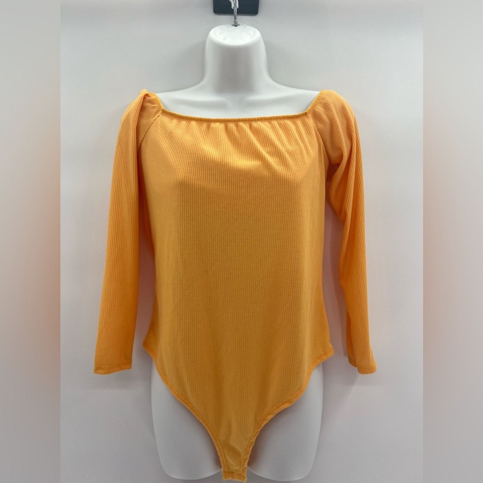 Boohoo BOOHOO OFF THE SHOULDER RIB KNIT BODYSUIT SZ 12 NWT Size XL / US 12-14 / IT 48-50 - 5 Thumbnail