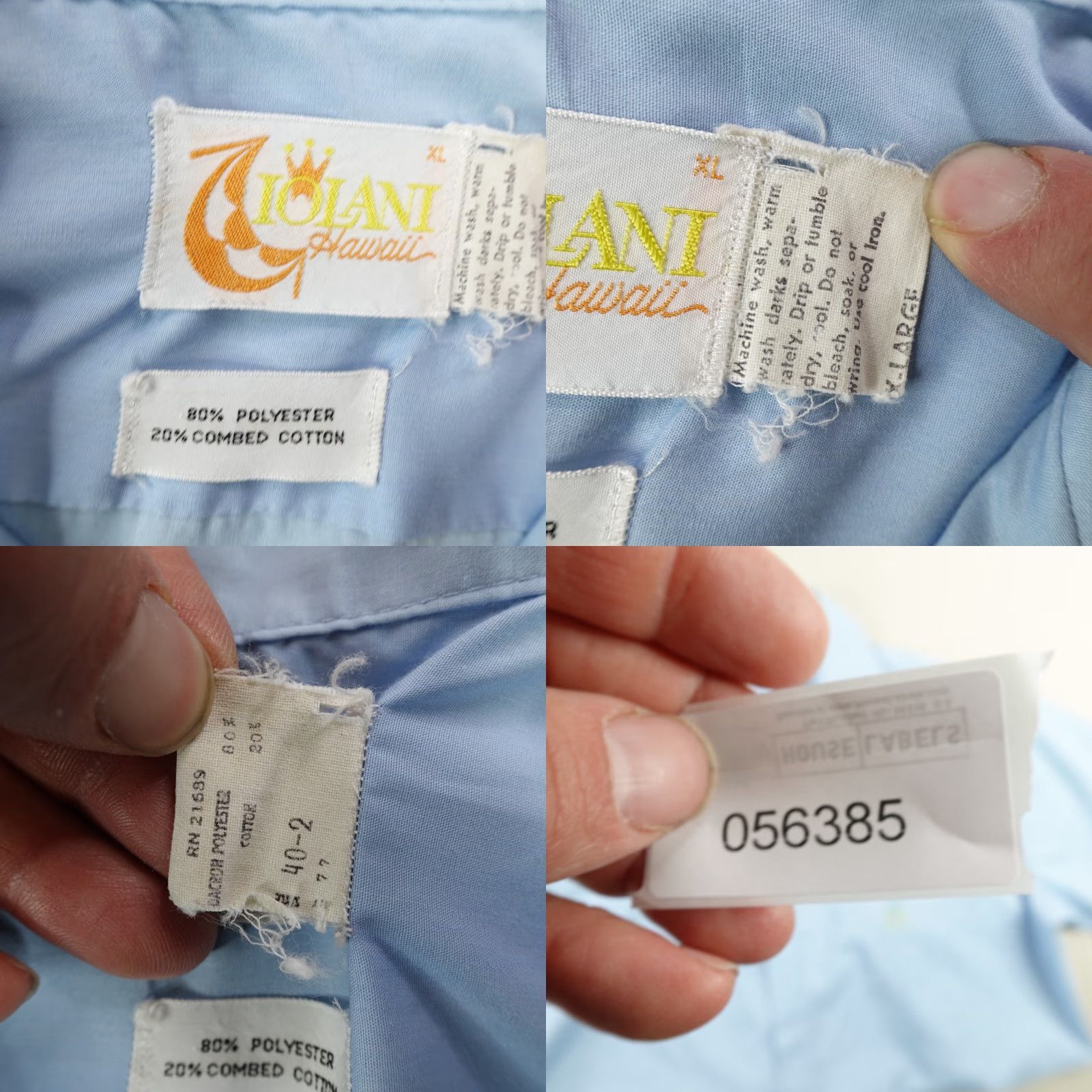 IOLANI Vintage Iolani Shirt Mens XL Light Blue Hawaiian Button Camp Aloha Lounge 70s Size US XL / EU 56 / 4 - 8 Thumbnail