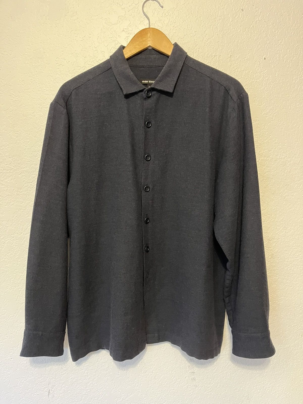 Evan Kinori Two Pocket Shirt Navy Wool and Cashmere Size US S / EU 44-46 / 1 - 6 Thumbnail